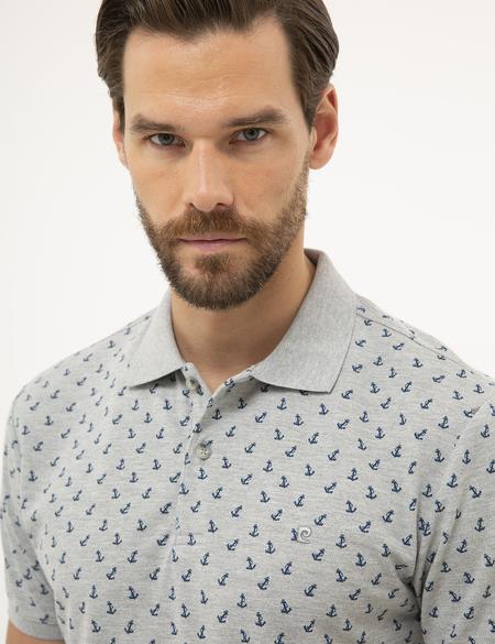 Gri Melanj Slim Fit Polo Yaka Tişört - 50226955025
