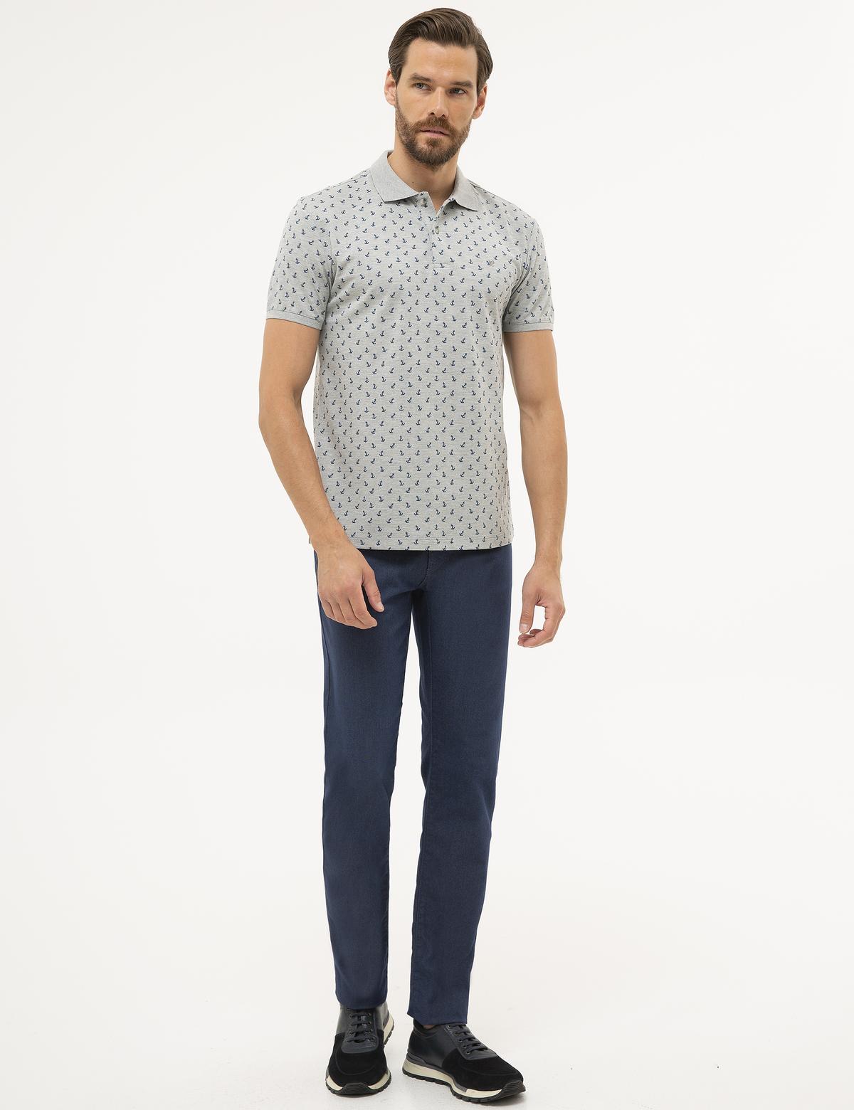 Gri Melanj Slim Fit Polo Yaka Tişört - 50226955025