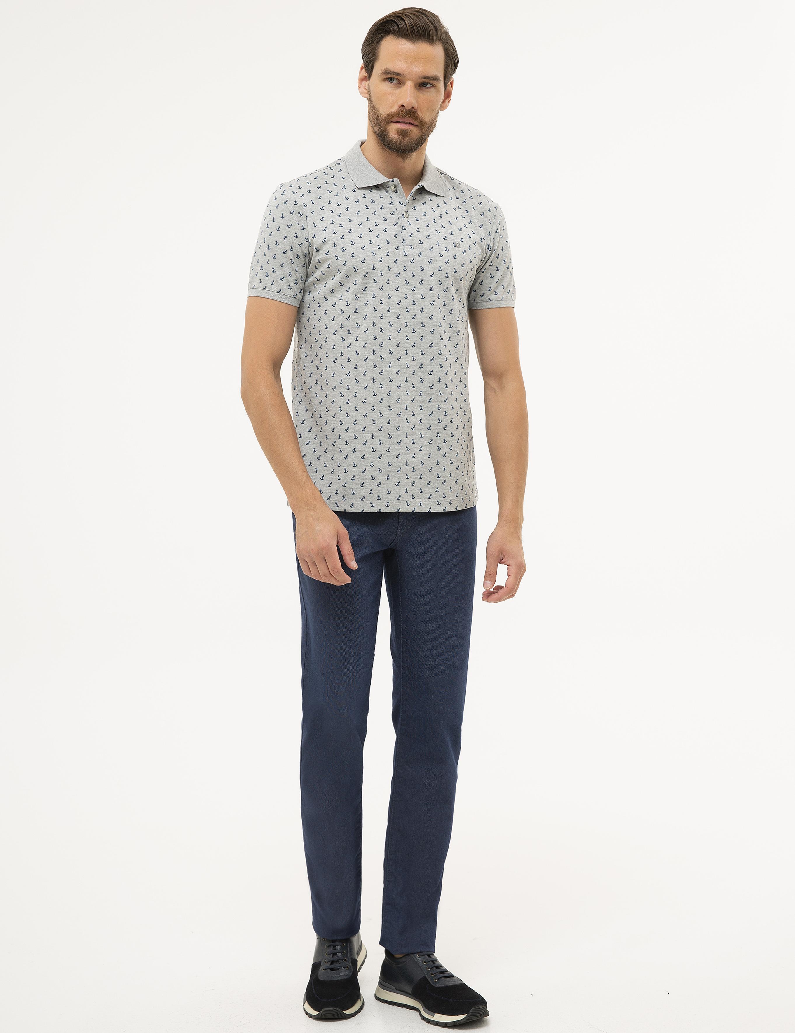 Gri Melanj Slim Fit Polo Yaka Tişört