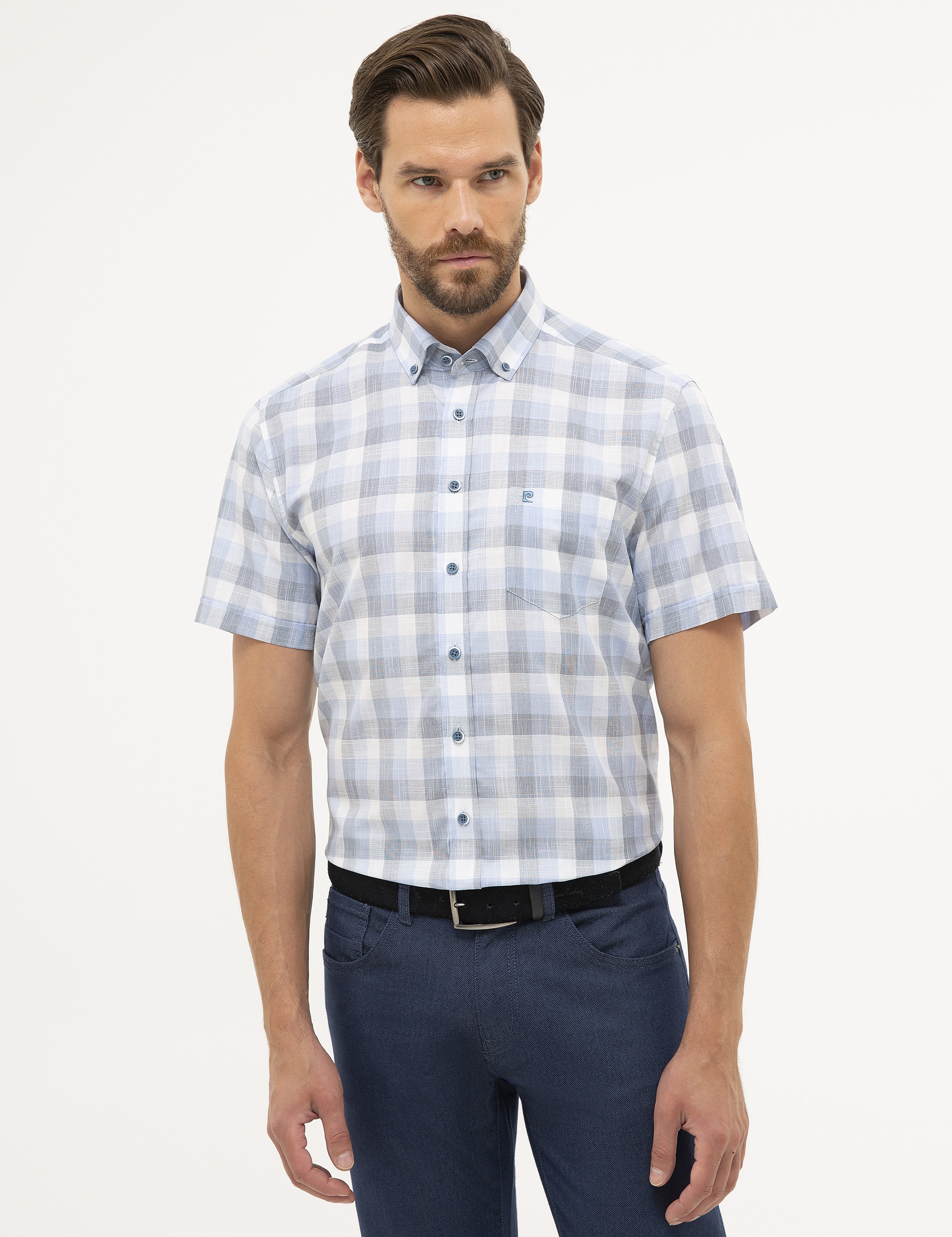 Mavi Regular Fit Kısa Kollu Gömlek - Image 2