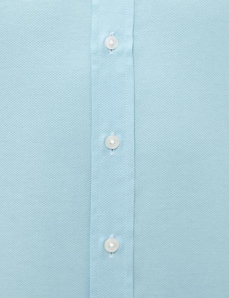 Petrol Mavi Slim Fit Oxford Gömlek - 50231259042