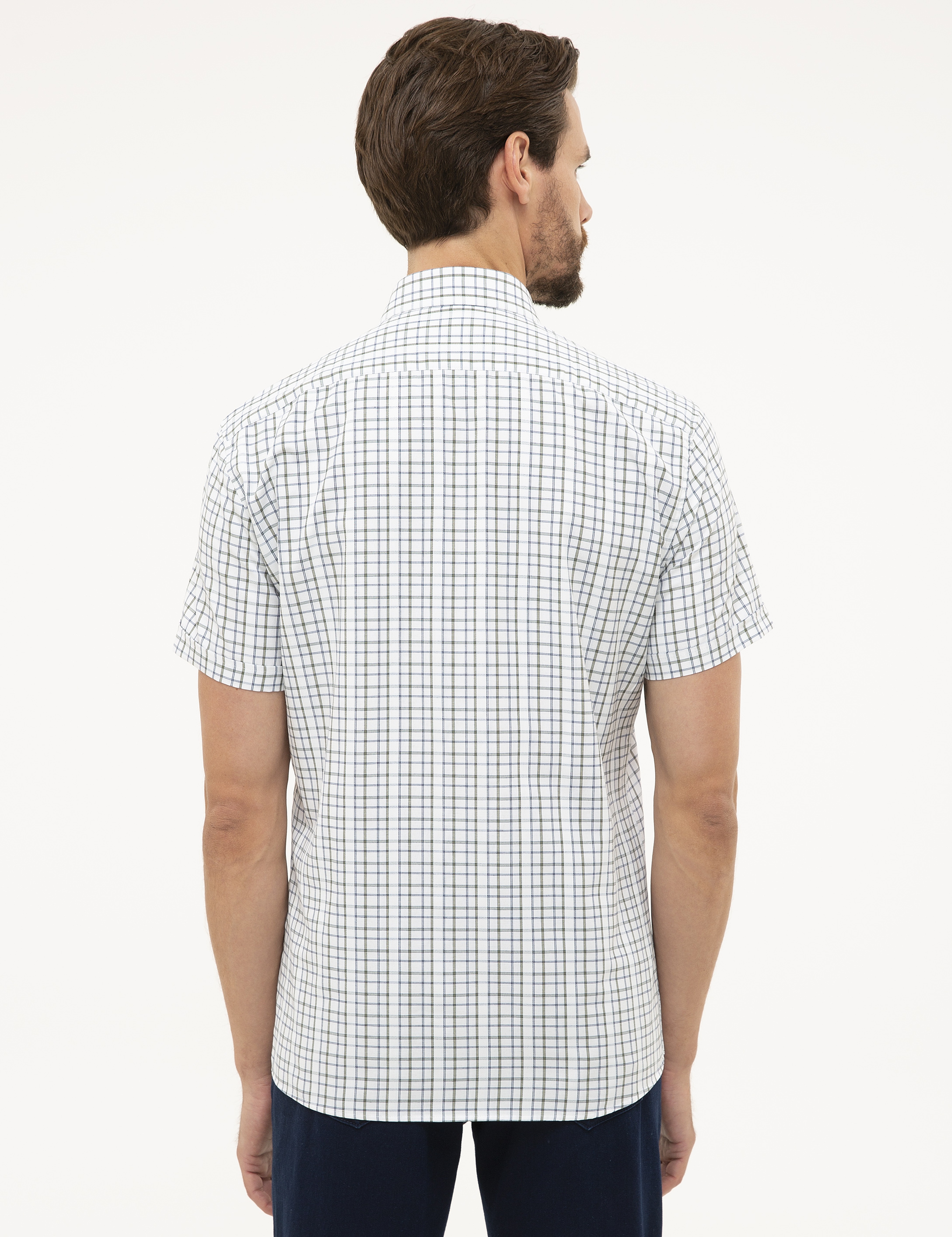 Yeşil Regular Fit Kısa Kollu Gömlek - Image 3