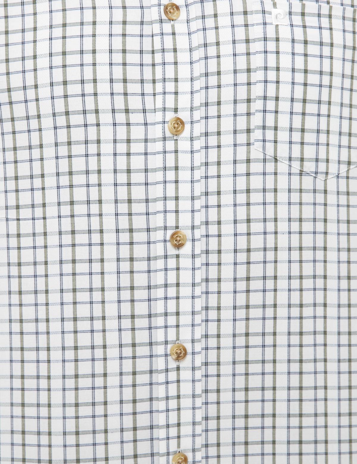 Yeşil Detaylı Regular Fit Kısa Kollu Gömlek - 50227431026