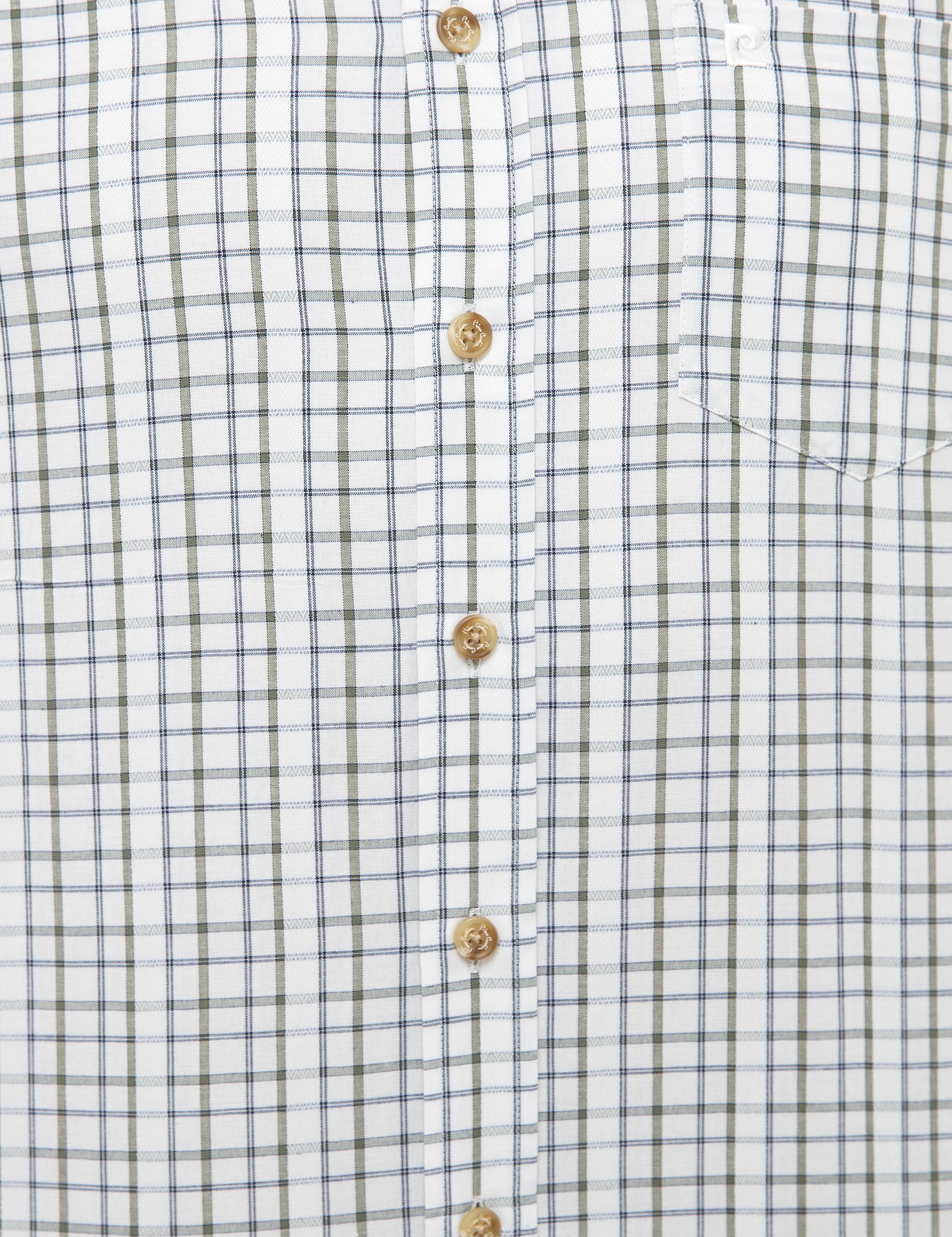 Yeşil Detaylı Regular Fit Kısa Kollu Gömlek