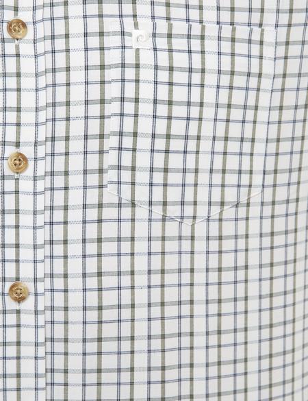 Yeşil Detaylı Regular Fit Kısa Kollu Gömlek - 50227431026