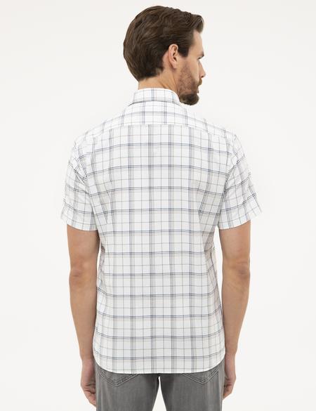 Kahverengi Detaylı Regular Fit Kısa Kollu Gömlek - 50227427010