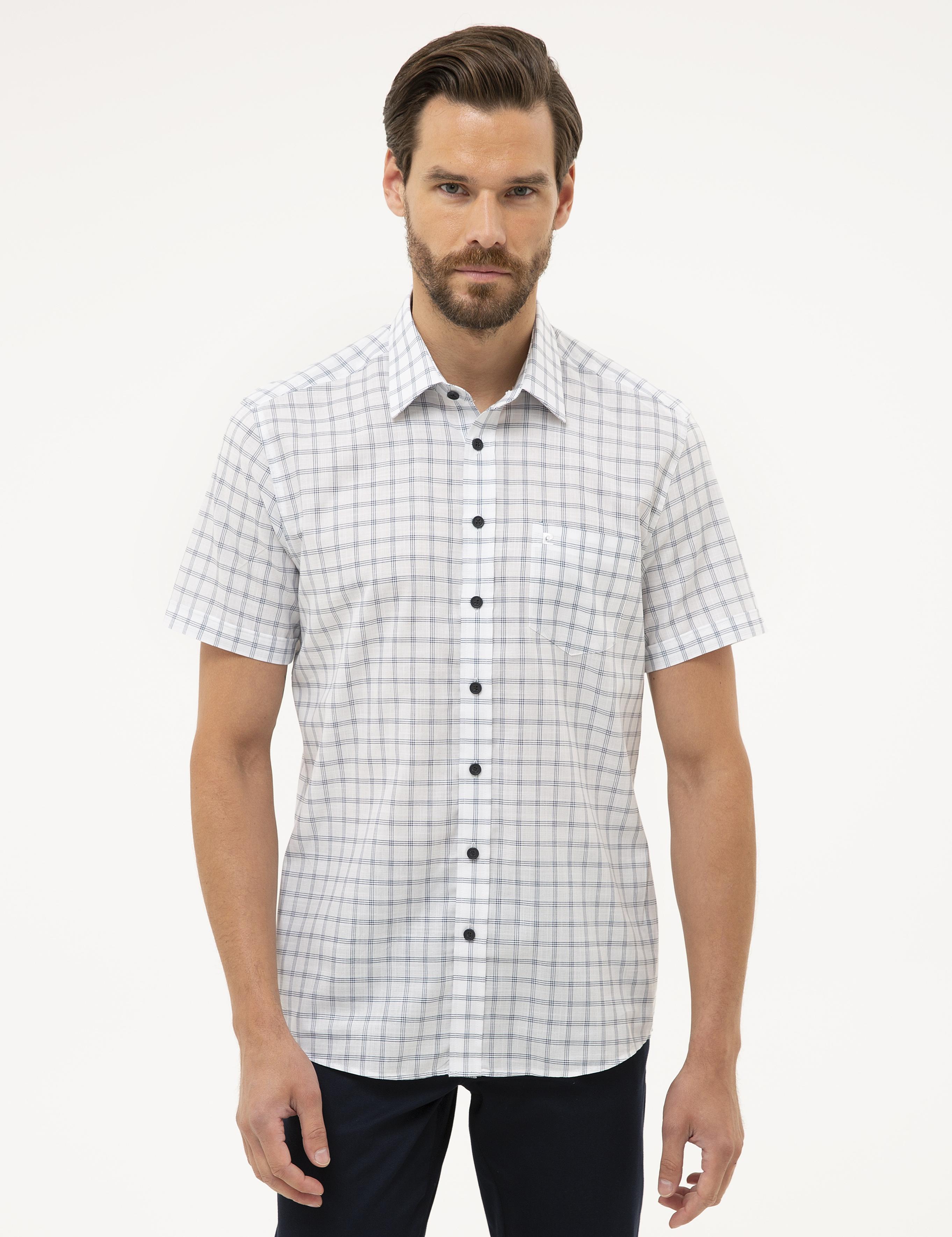 Lacivert Regular Fit Kısa Kollu Gömlek