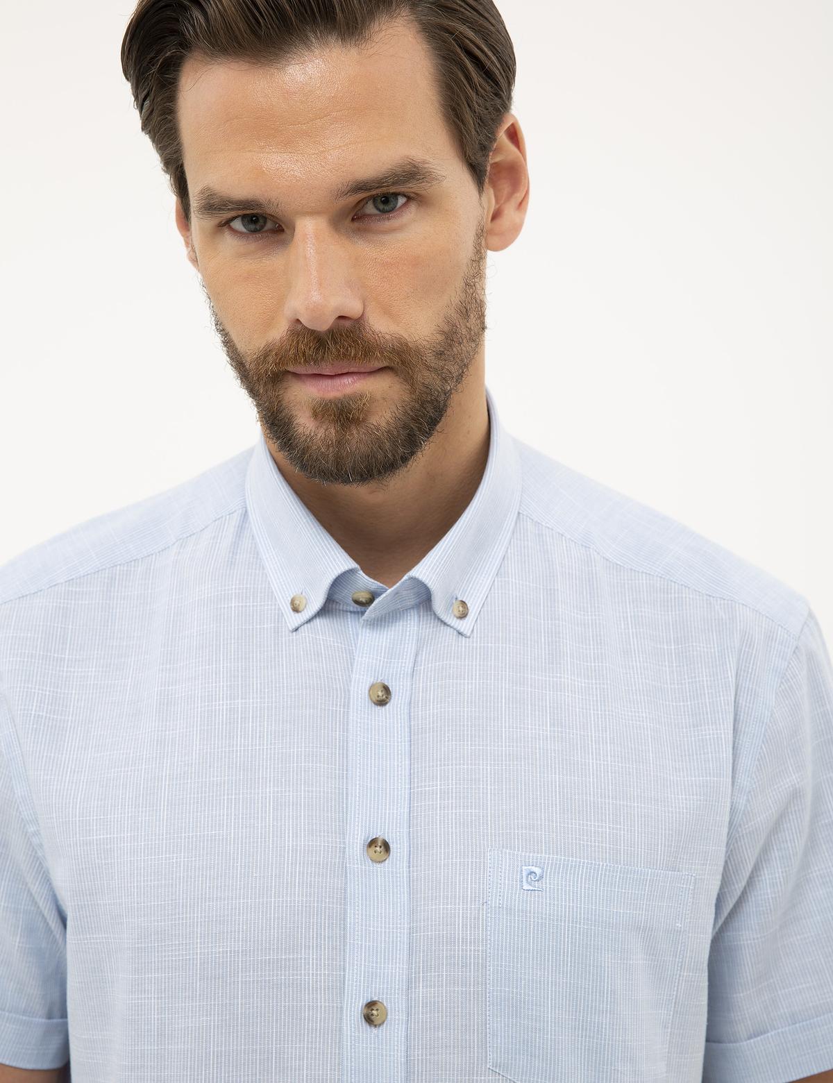 Açık Mavi Regular Fit Kısakol Gömlek - 50227436005
