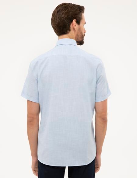Açık Mavi Regular Fit Kısakol Gömlek - 50227436005