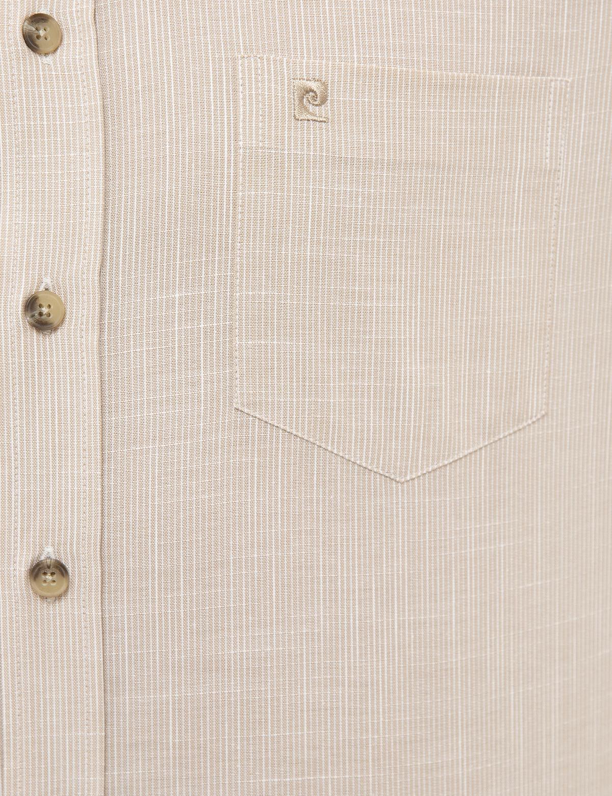 Bej Regular Fit Kısa Kollu Gömlek - 50227436019