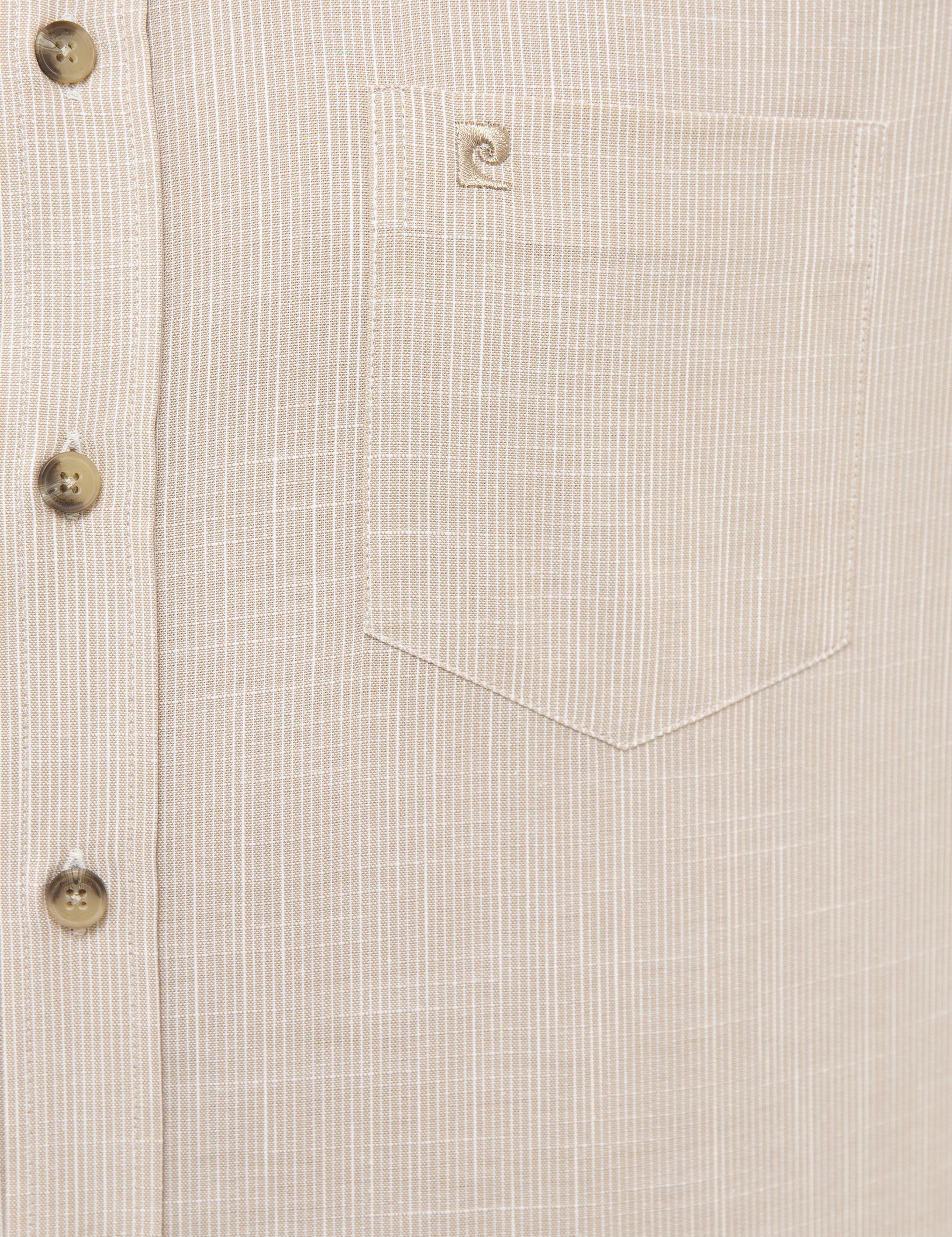 Bej Regular Fit Kısa Kollu Gömlek