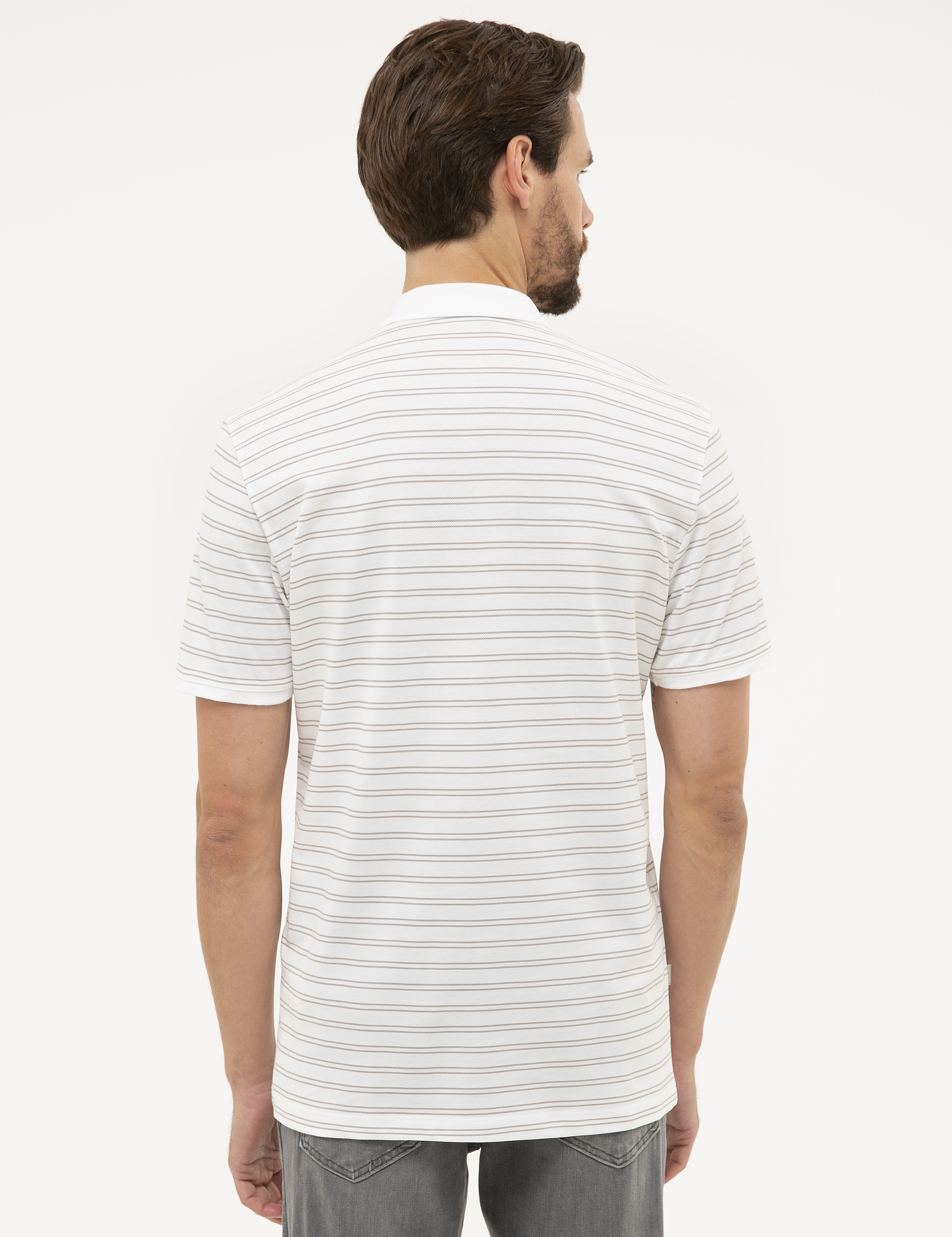 Beyaz Regular Fit Polo Yaka Tişört