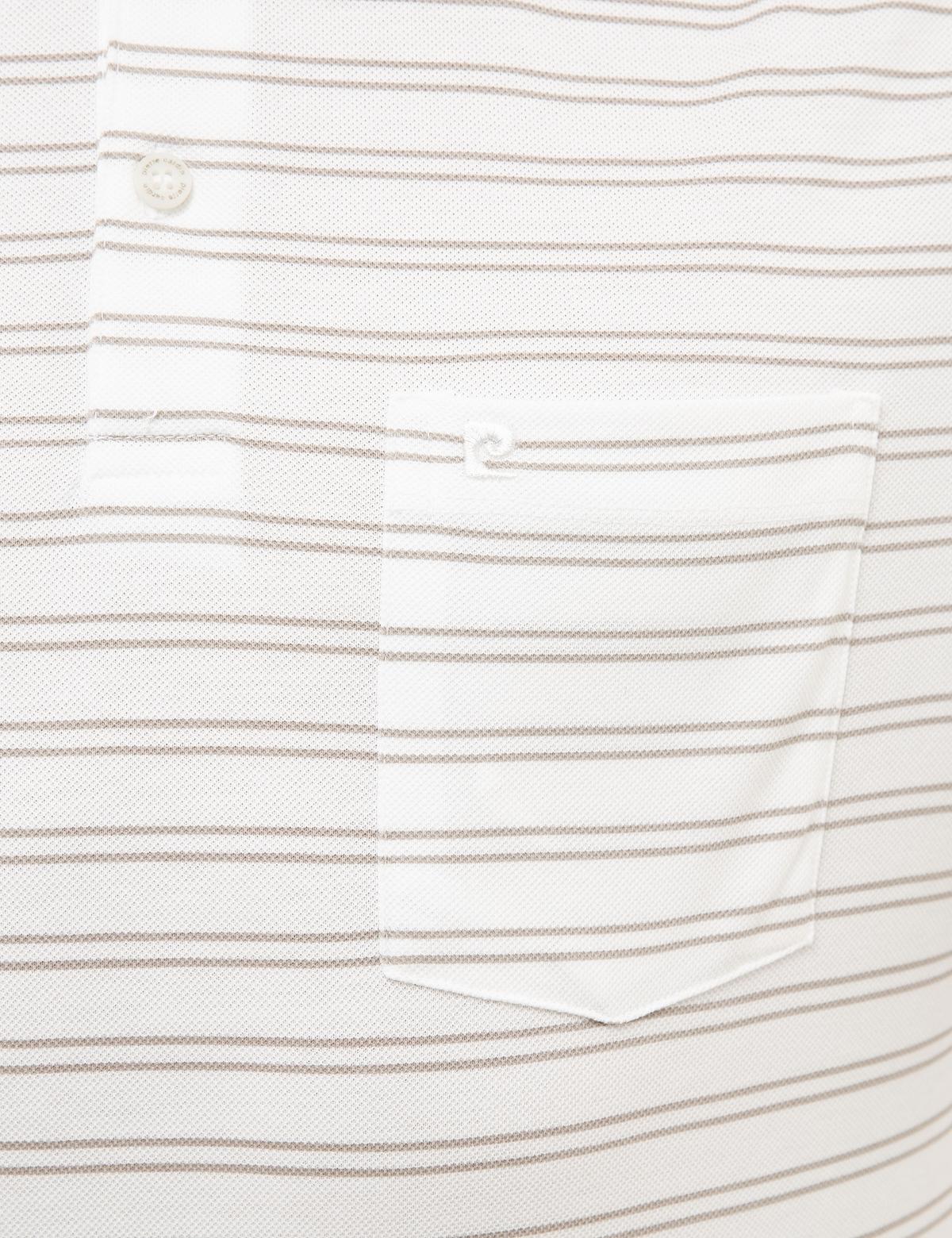 Beyaz Regular Fit Çizgili Polo Yaka Tişört - 50226911007