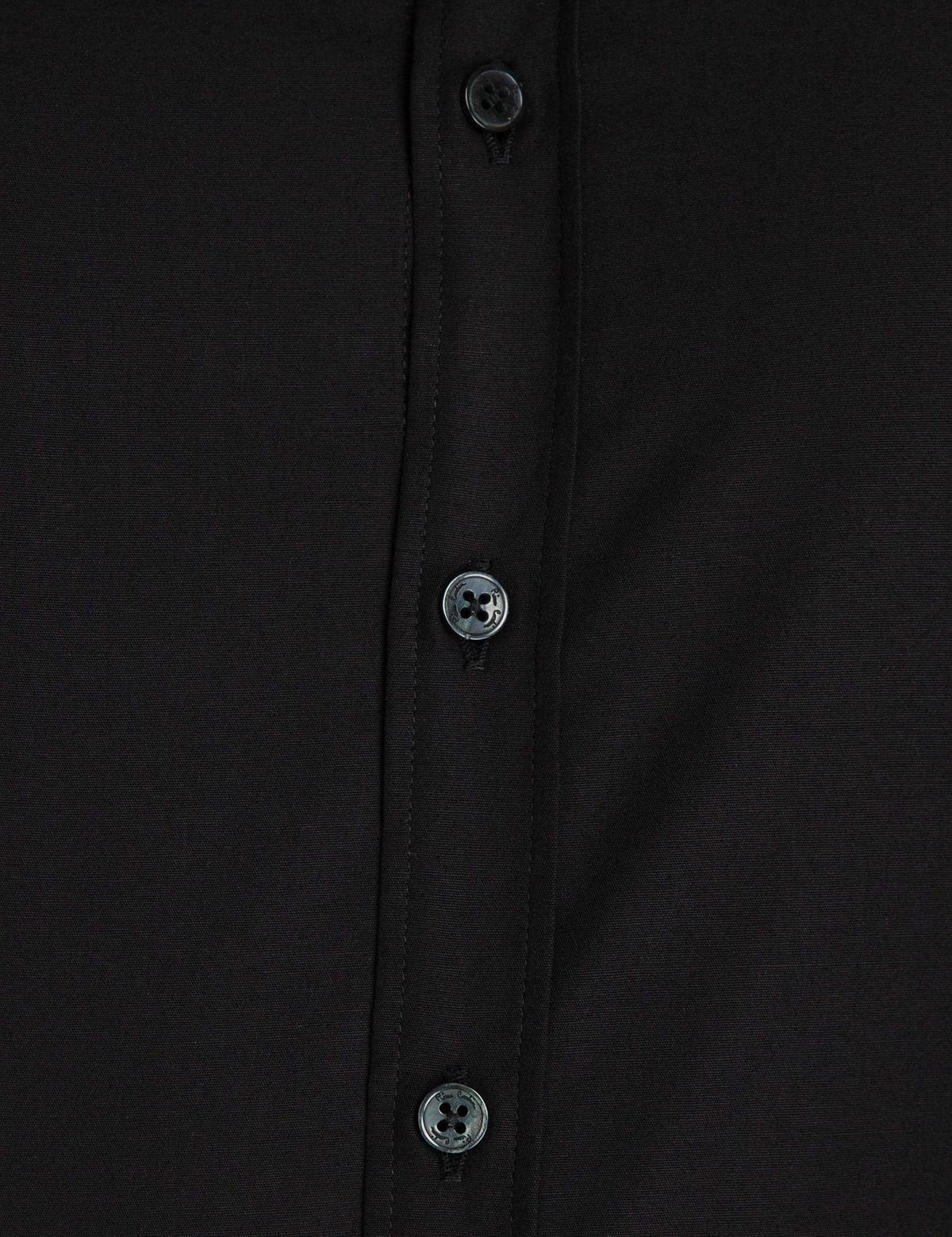 Siyah Slim Fit Uzun Kollu Klasik Gömlek - 50197135017