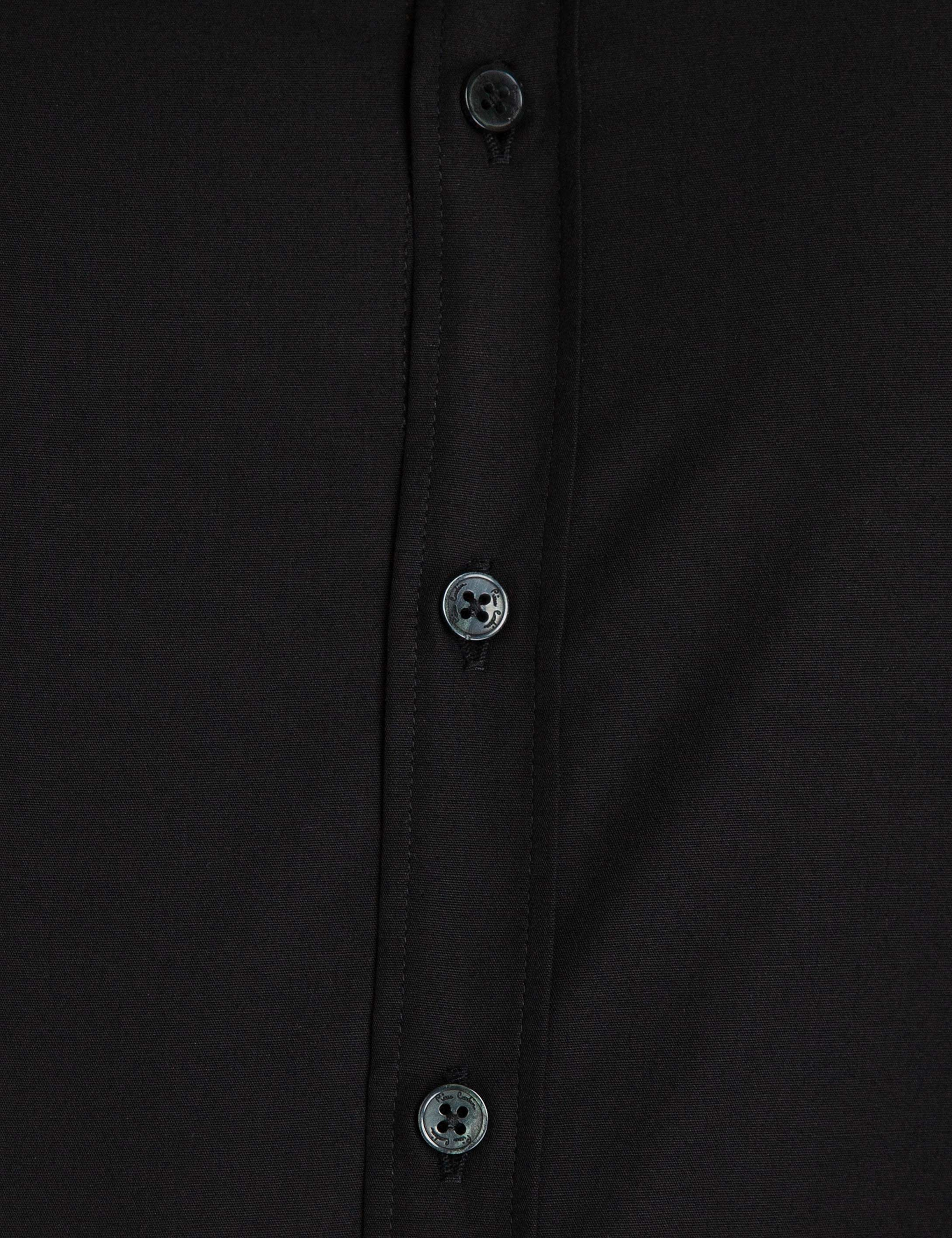 Siyah Slim Fit Uzun Kollu Klasik Gömlek - Image 5