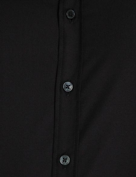 Siyah Slim Fit Uzun Kollu Klasik Gömlek - 50197135017