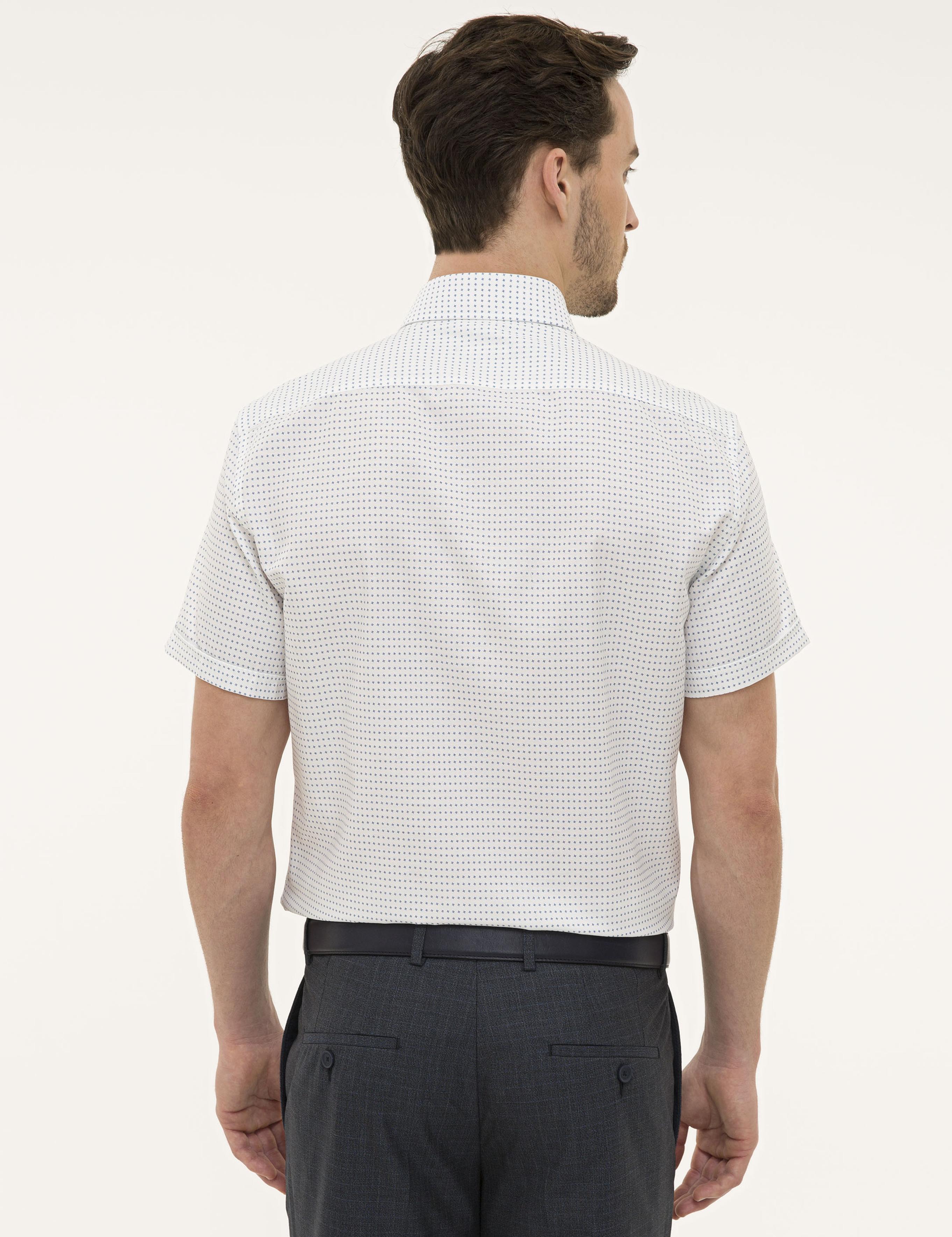 Lacivert Regular Fit Kısa Kollu Gömlek