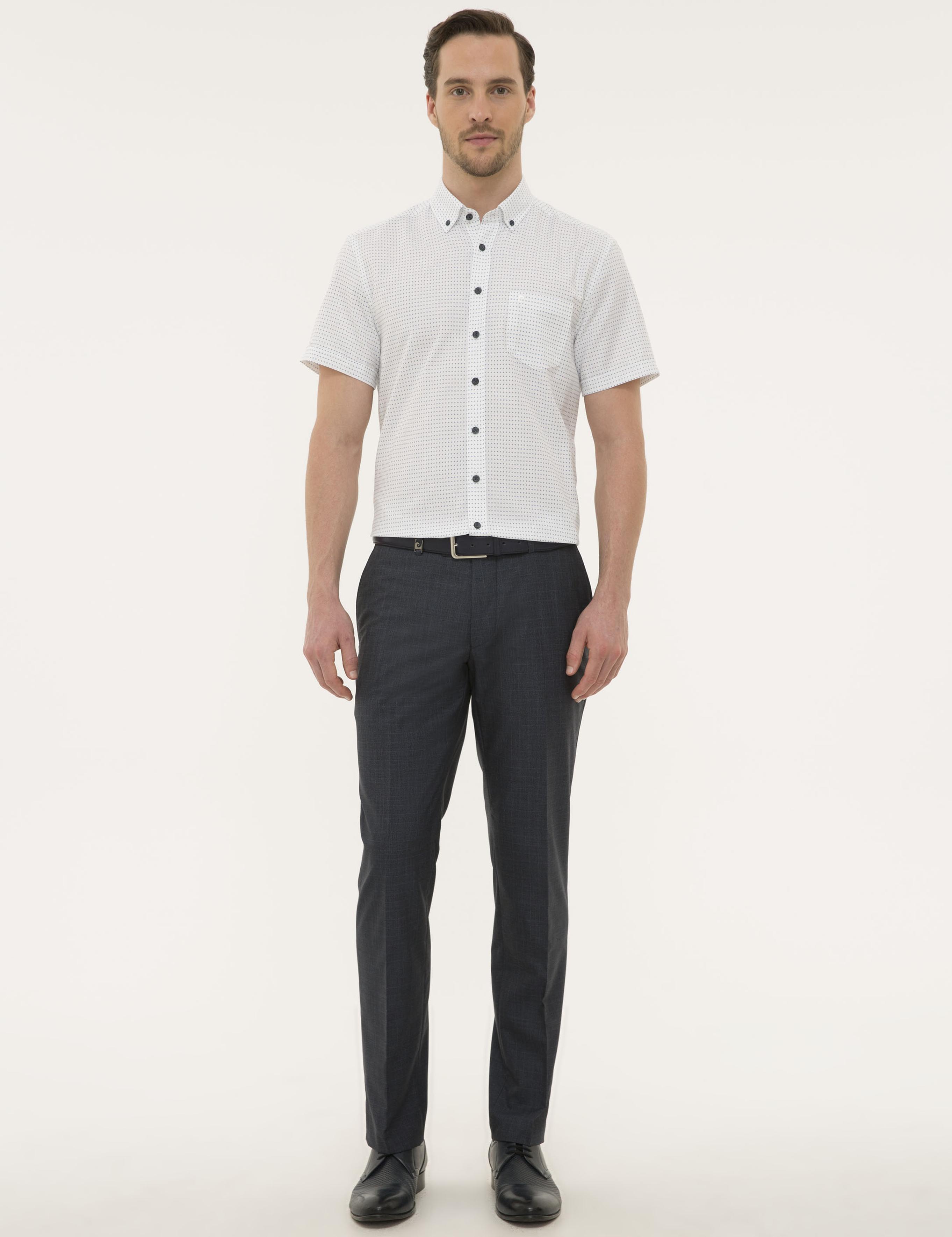 Lacivert Regular Fit Kısa Kollu Gömlek