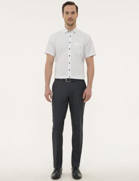 Lacivert Regular Fit Kısa Kollu Gömlek - 50224371017