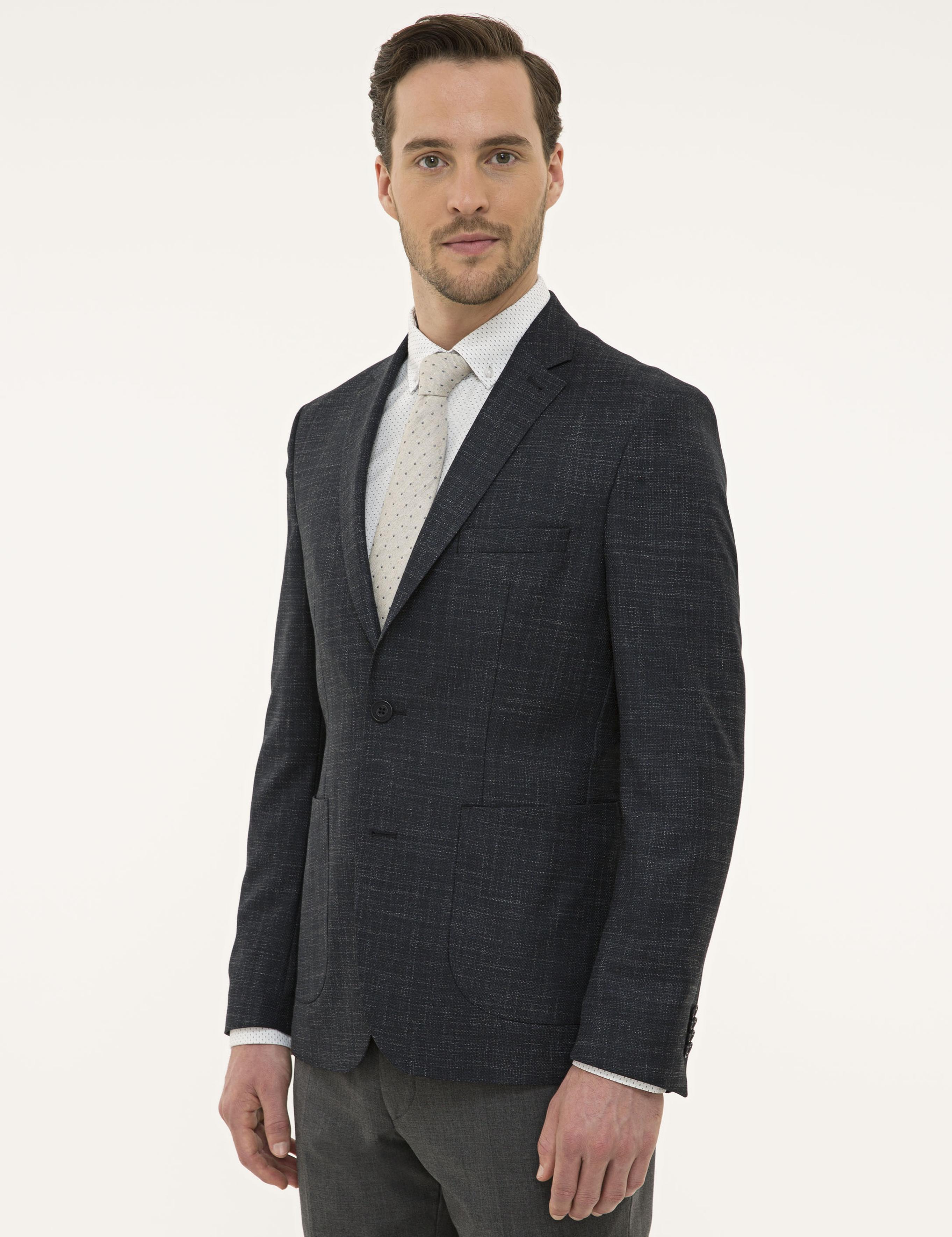 Lacivert Slim Fit Ceket