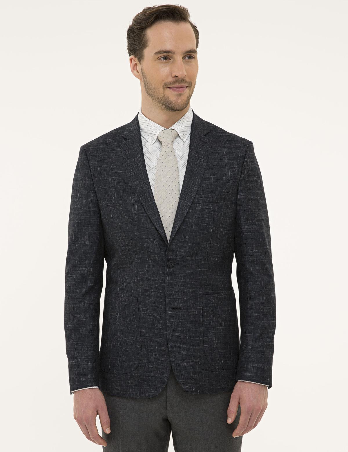 Lacivert Slim Fit Ceket - 50225993038