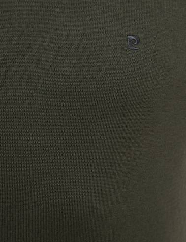 Yeşil Slim Fit Bisiklet Yaka Basic Triko Kazak
