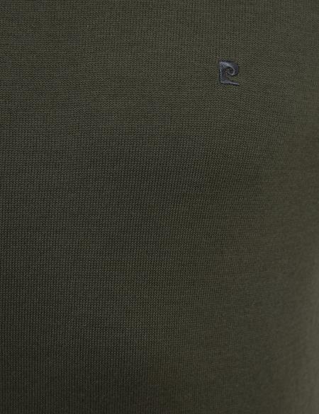 Yeşil Slim Fit Bisiklet Yaka Basic Triko Kazak - 50230805039