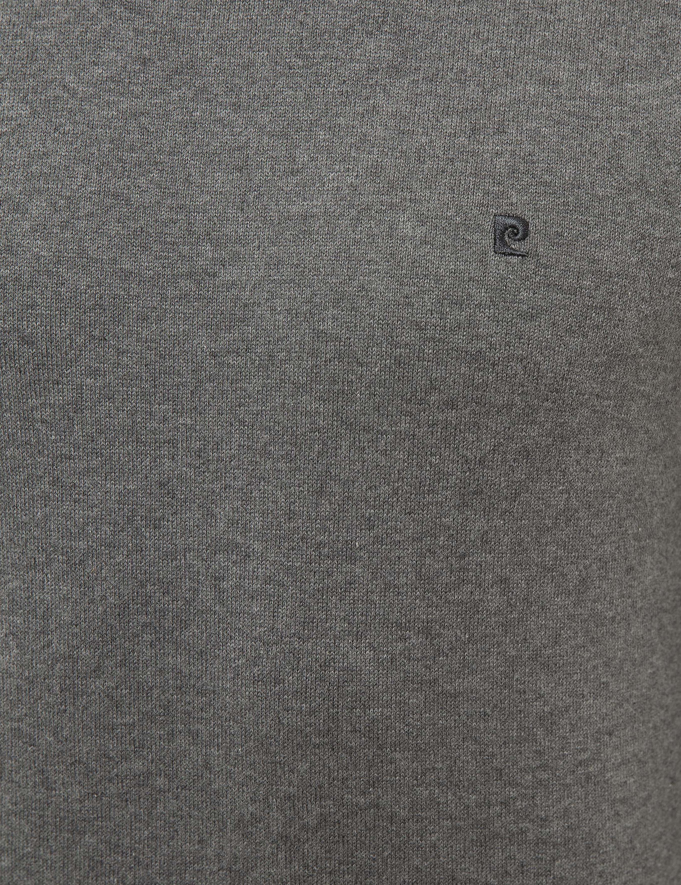 Gri Melanj Slim Fit Bisiklet Yaka Basic Triko Kazak