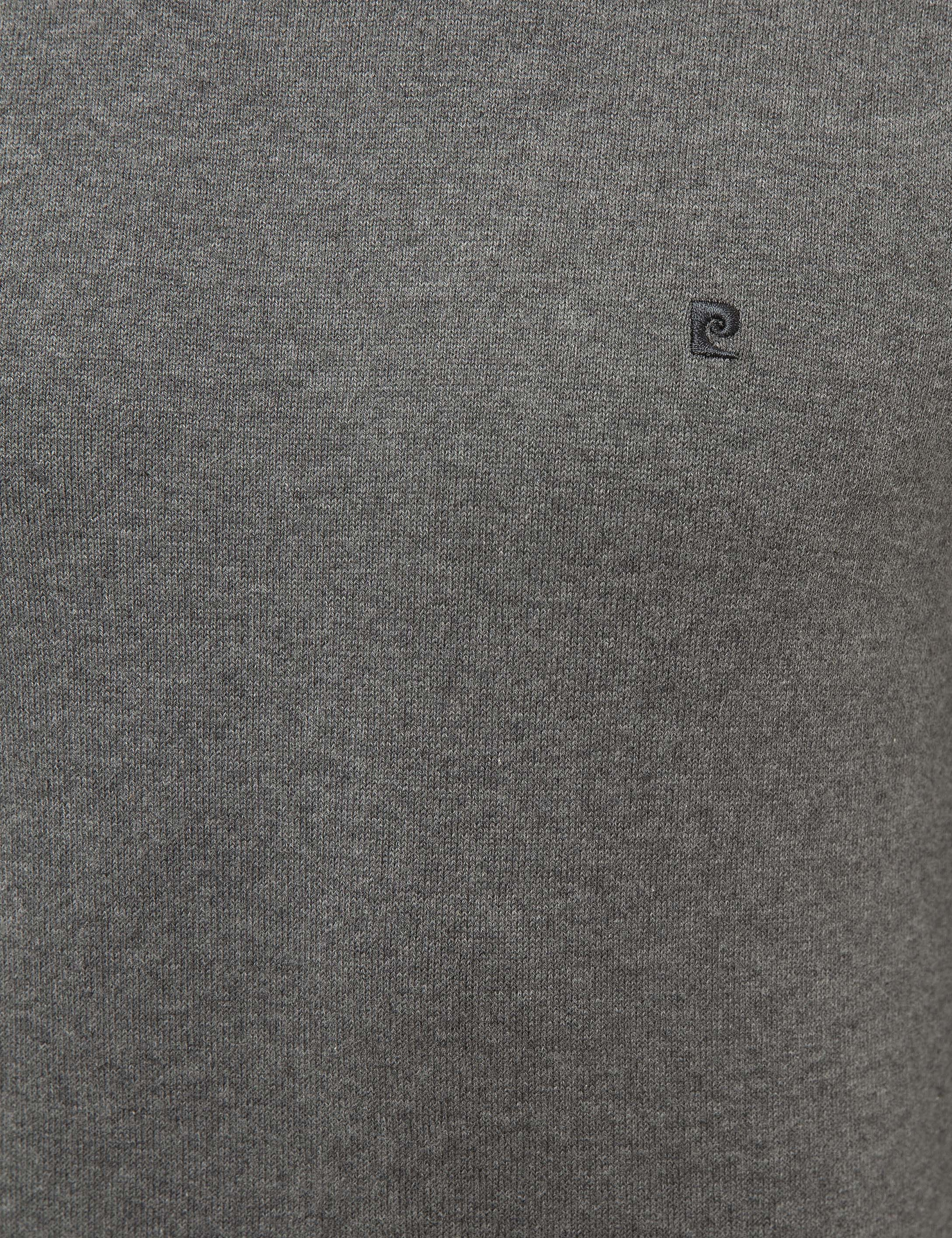 Gri Melanj Slim Fit Bisiklet Yaka Basic Triko Kazak
