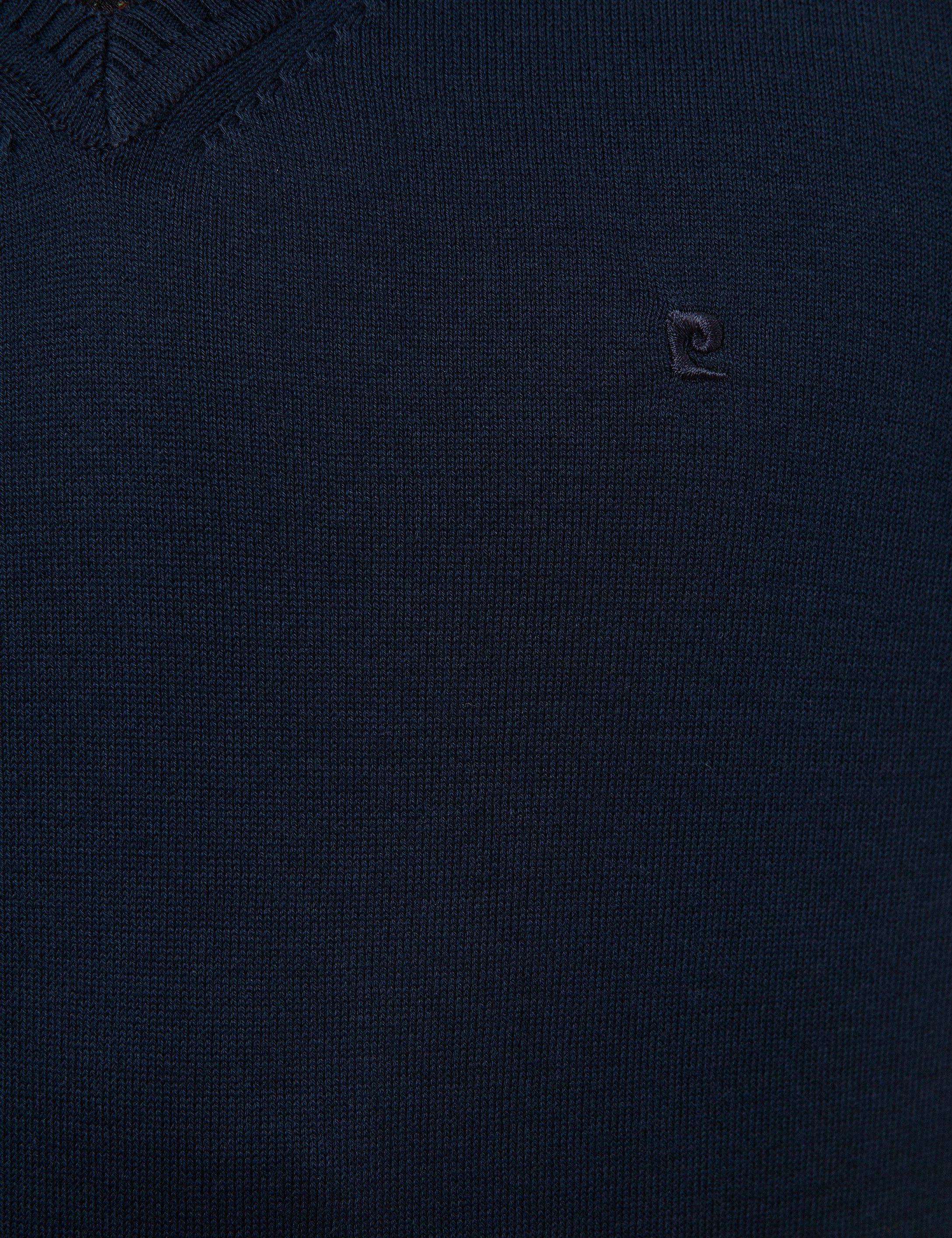 Pierre Cardin Lacivert Slim Fit V Yaka Basic Triko Kazak görsel 6