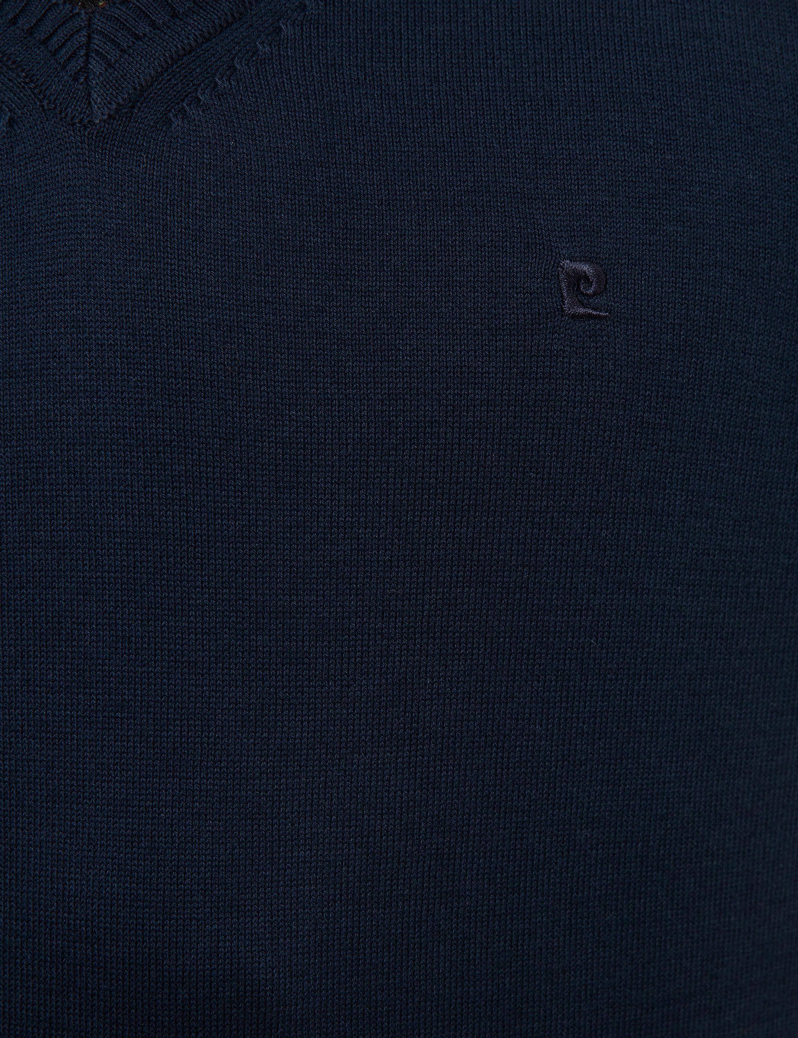 Lacivert Slim Fit V Yaka Basic Triko Kazak