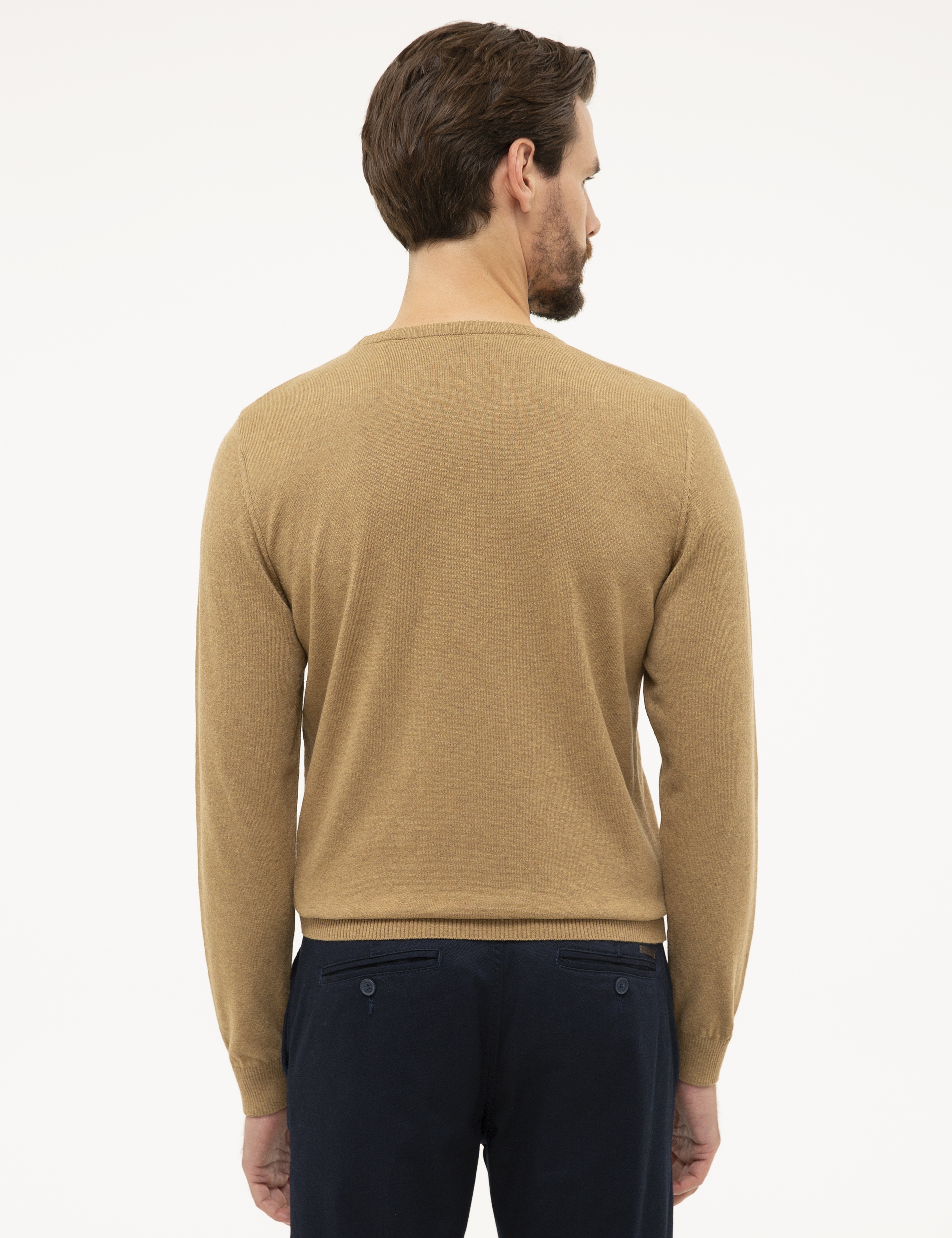 Camel Melanj Slim Fit Bisiklet Yaka Basic Triko Kazak