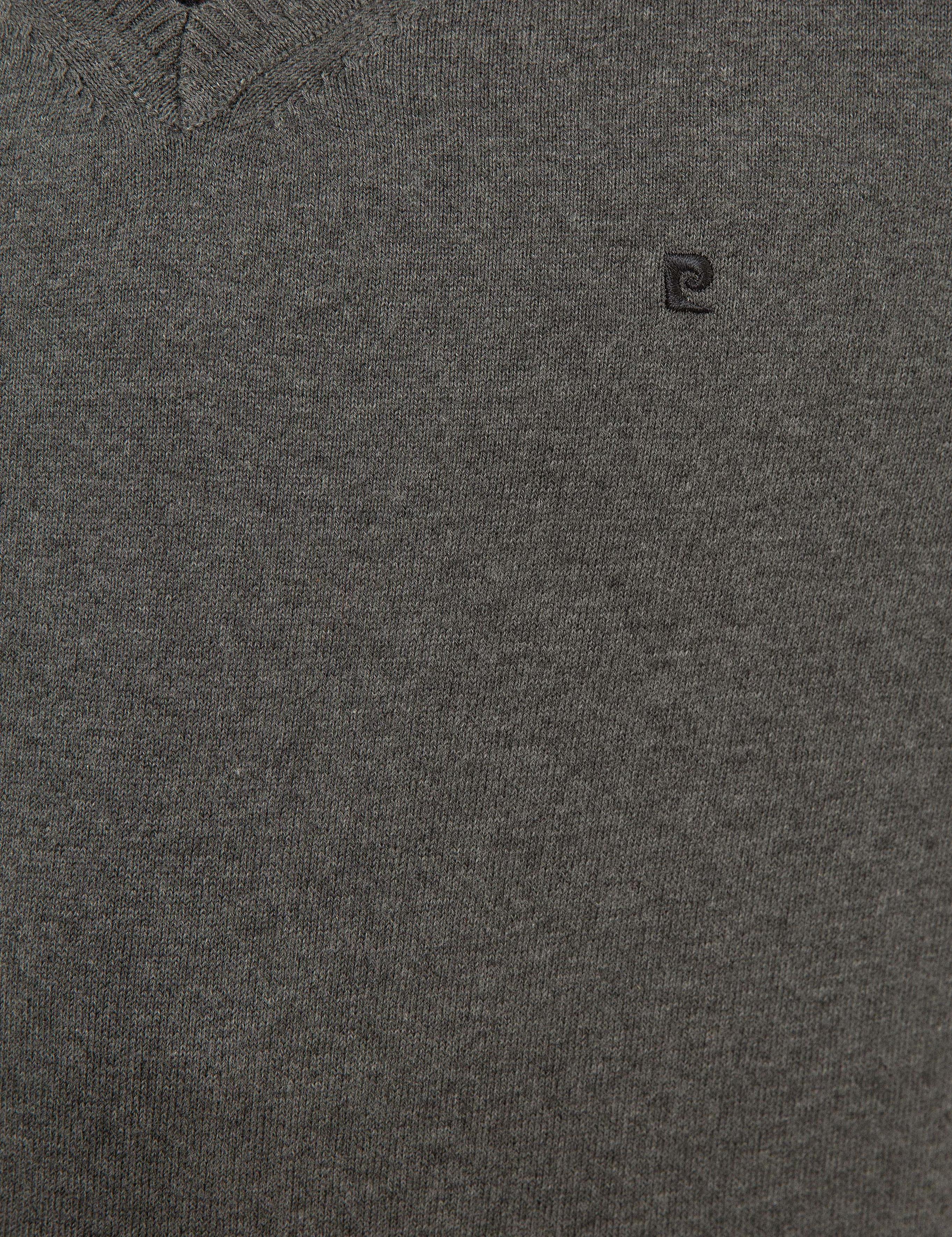 Gri Melanj Slim Fit Basic Triko Kazak