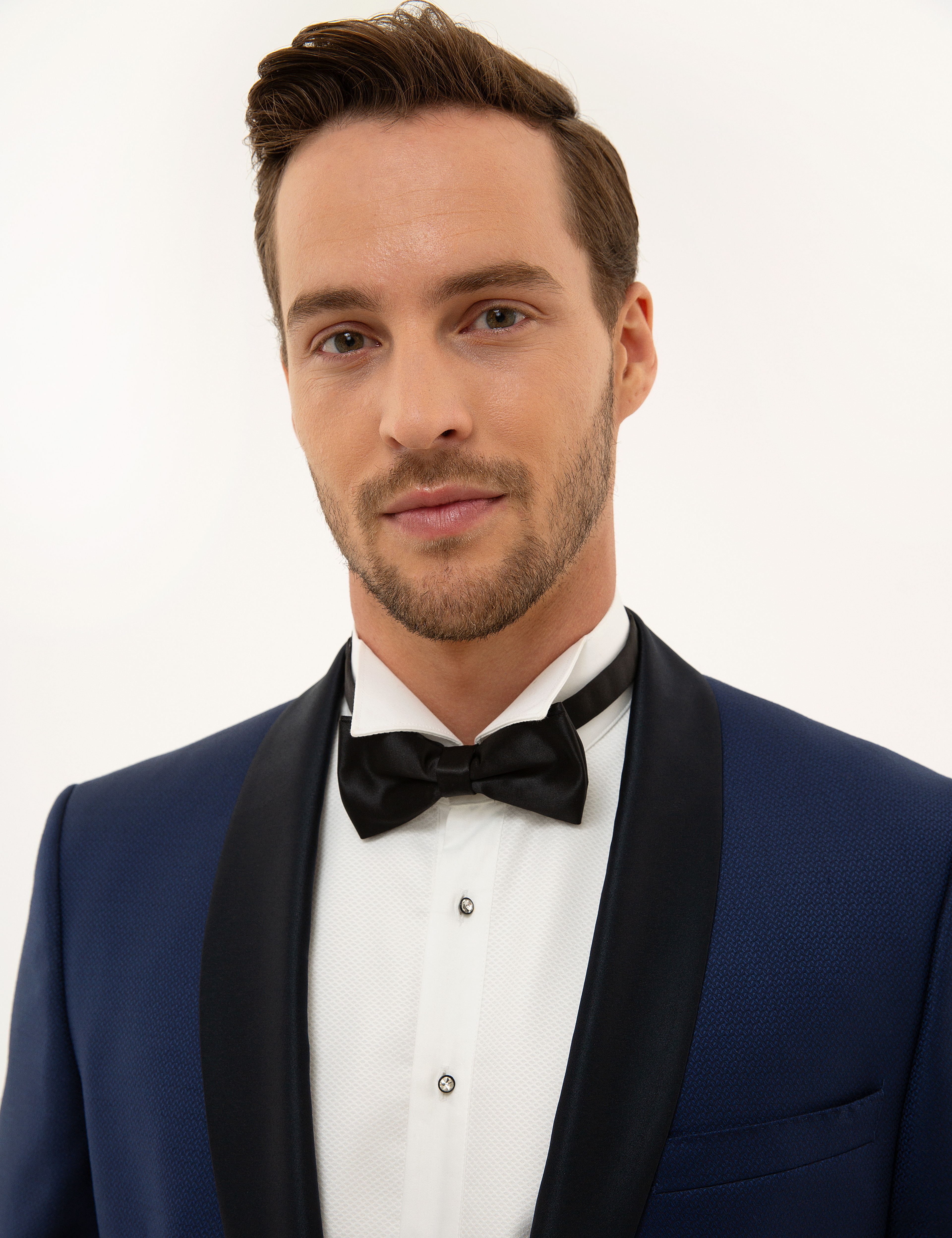 Lacivert Yelekli Ekstra Slim Fit %100 Yün Smokin