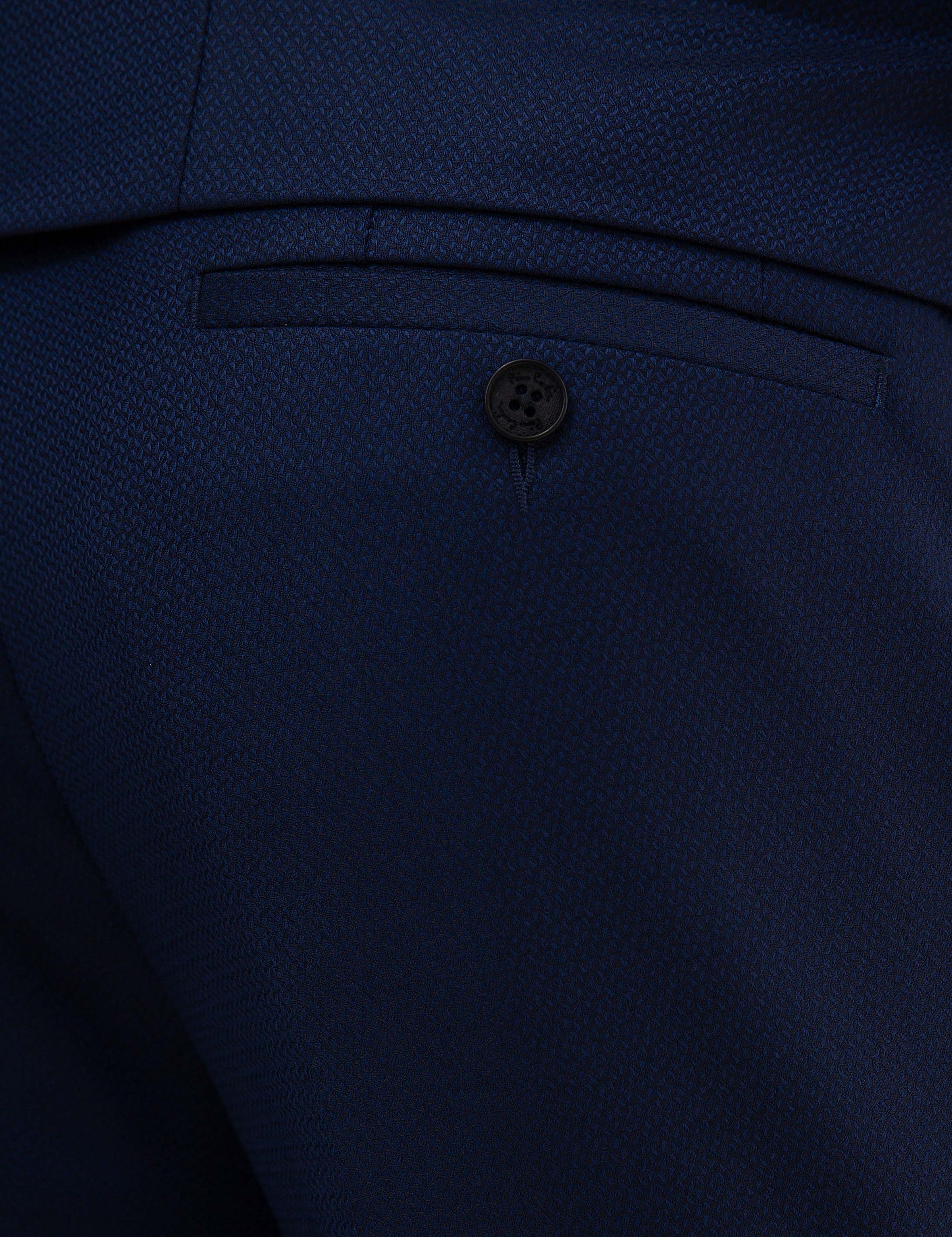 Lacivert Yelekli Ekstra Slim Fit %100 Yün Smokin - Image 6