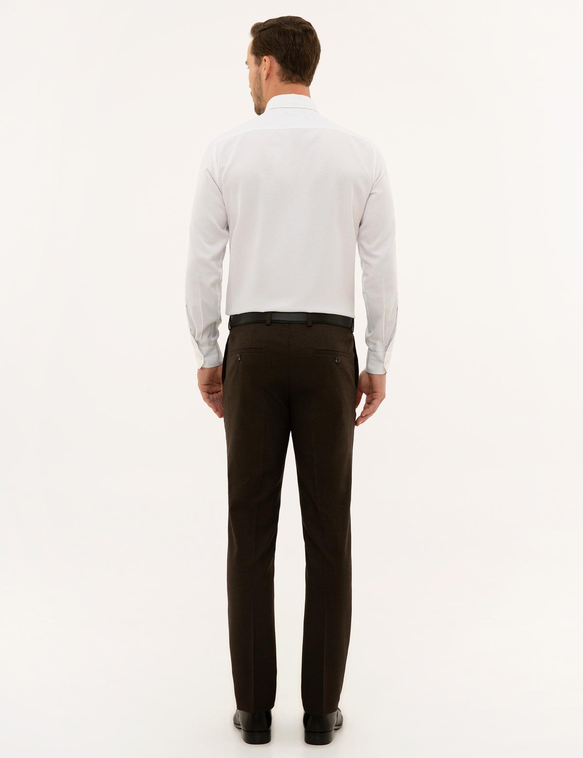 Kahverengi Slim Fit Kumaş Pantolon - 50229587146