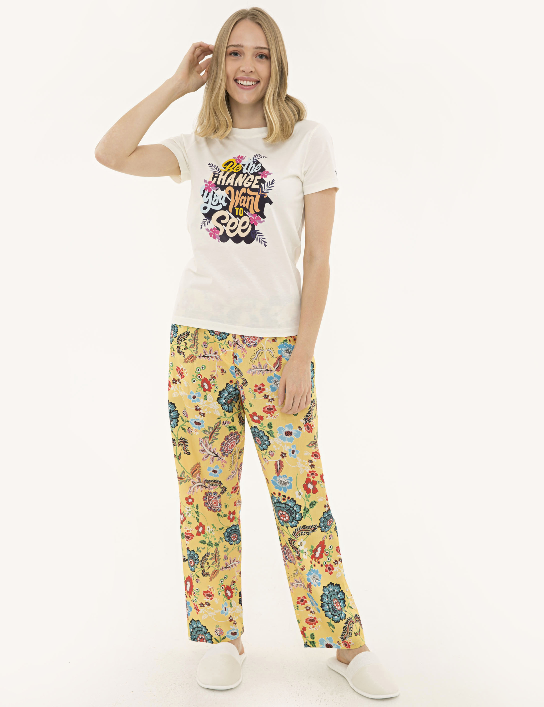 Ekru Pijama Takım
