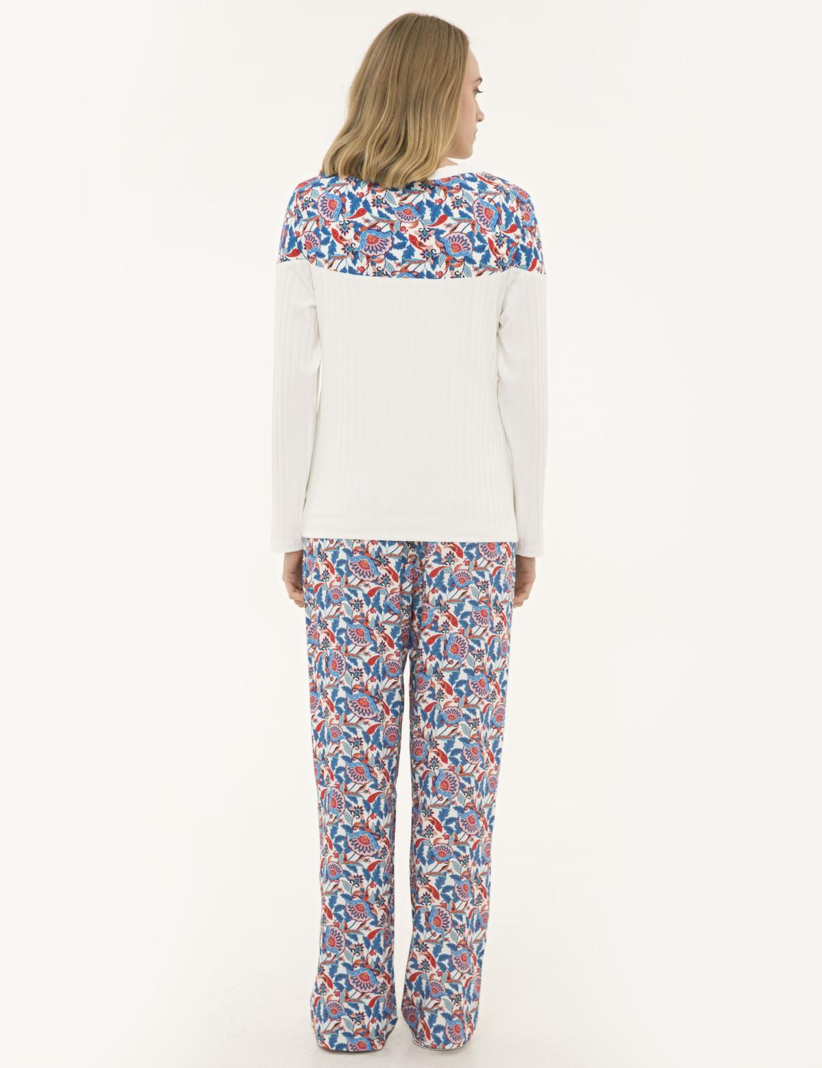 Ekru 3' lü Pijama Takımı - 50234477004