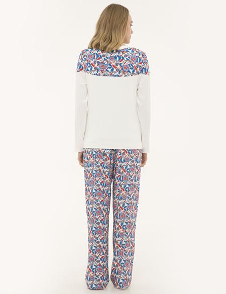 Ekru 3' lü Pijama Takımı - 50234477004