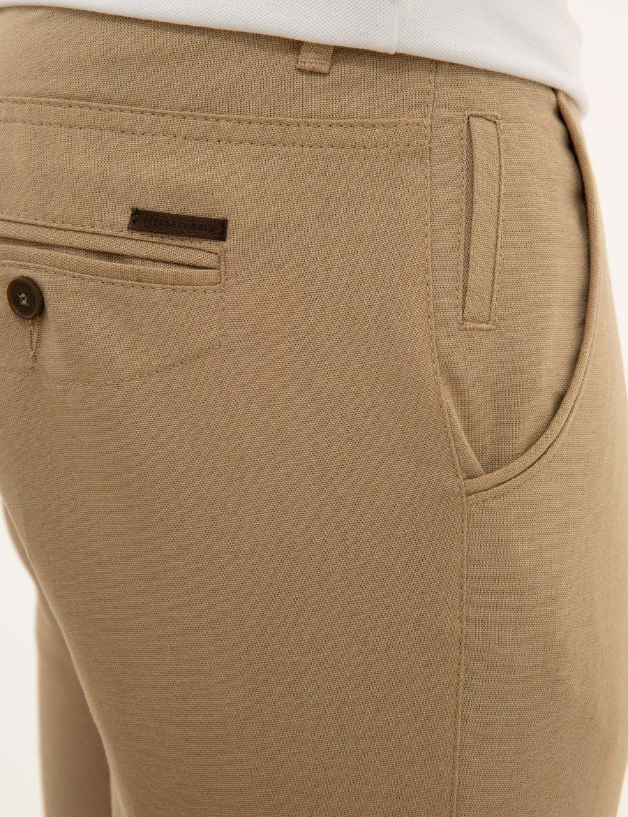 Camel Slim Fit Kanvas Pantolon