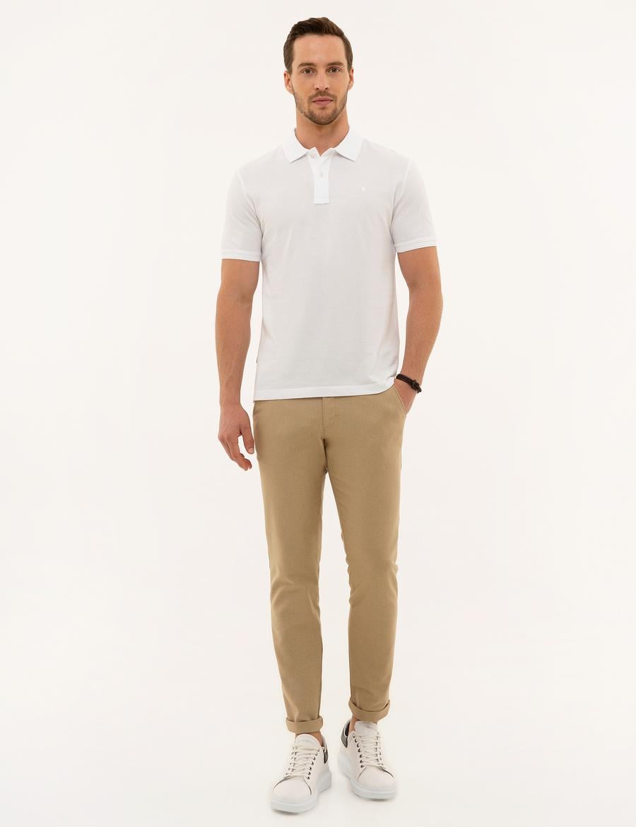 Camel Slim Fit Kanvas Pantolon