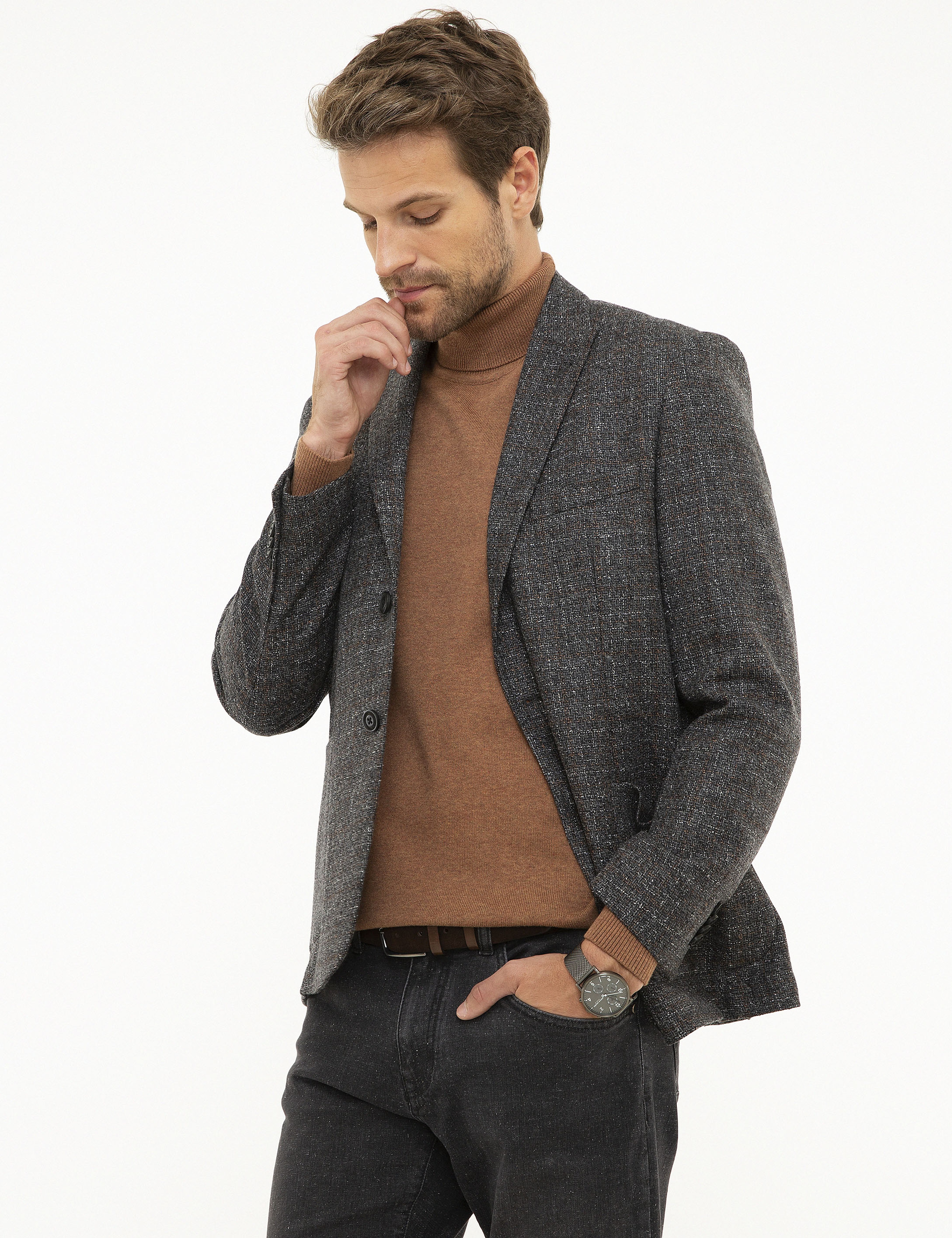 Füme Slim Fit Ceket