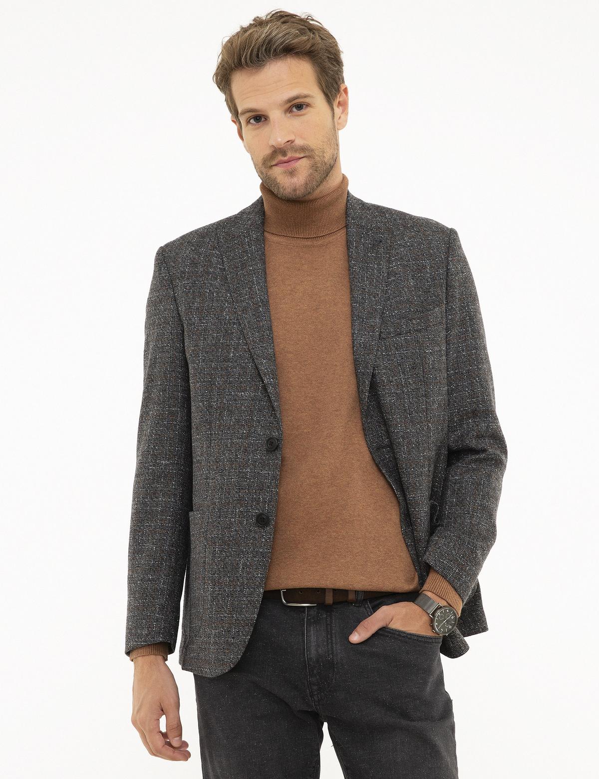 Füme Slim Fit Ceket