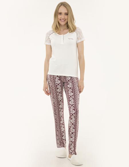 Bordo Pijama Takım - 50234532006