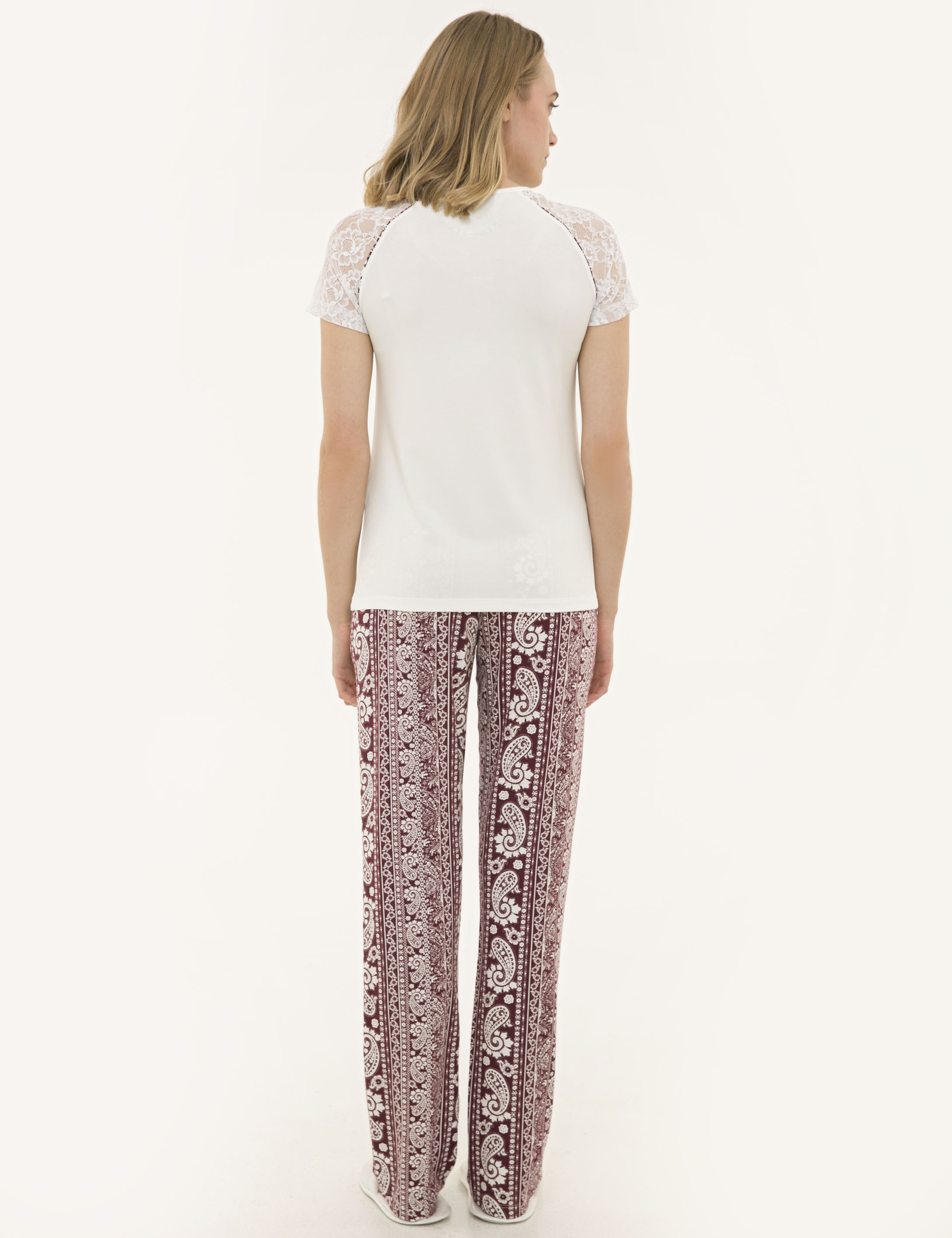 Bordo Pijama Takım - Image 5