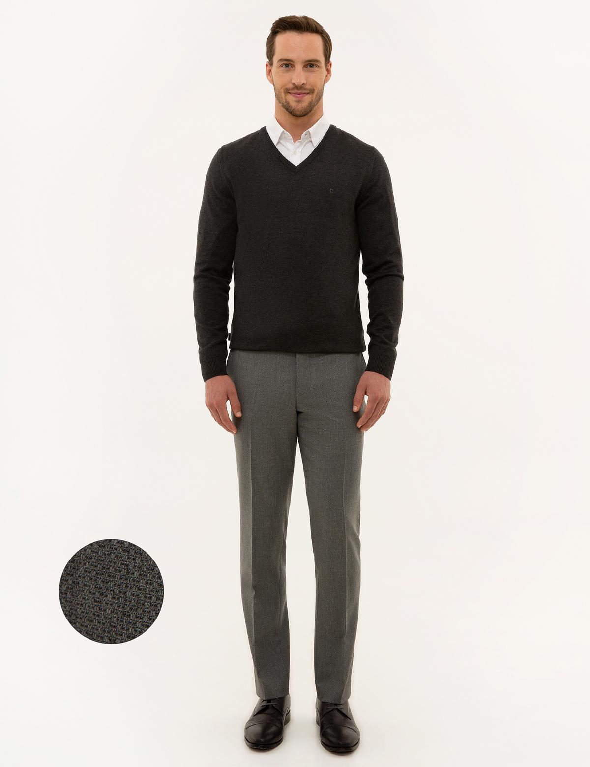 Gri Slim Fit Pantolon