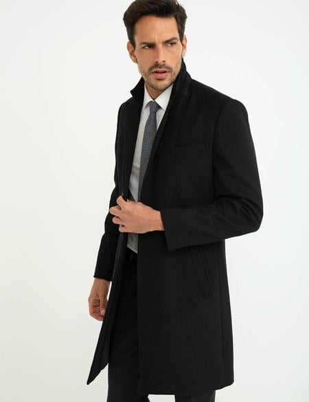 Siyah Regular Fit Palto - 50196136004