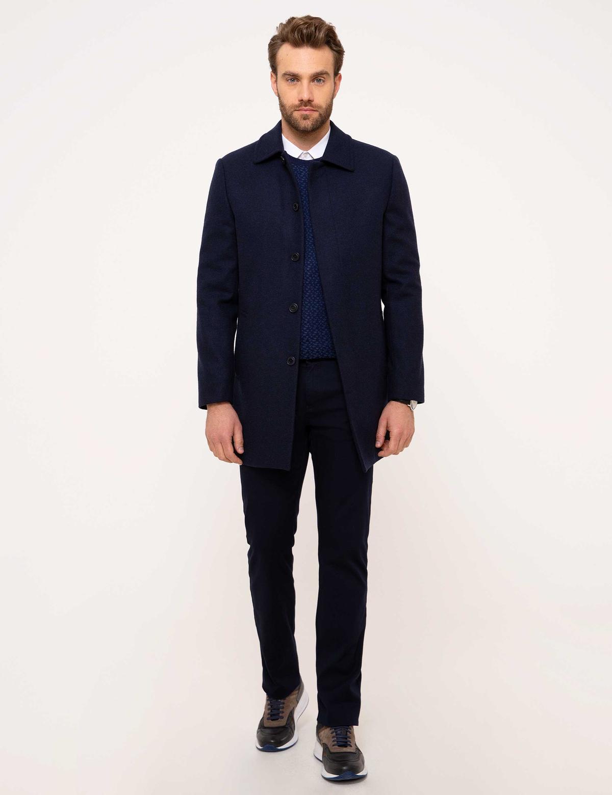 Lacivert Slim Fit Palto - 50210267016