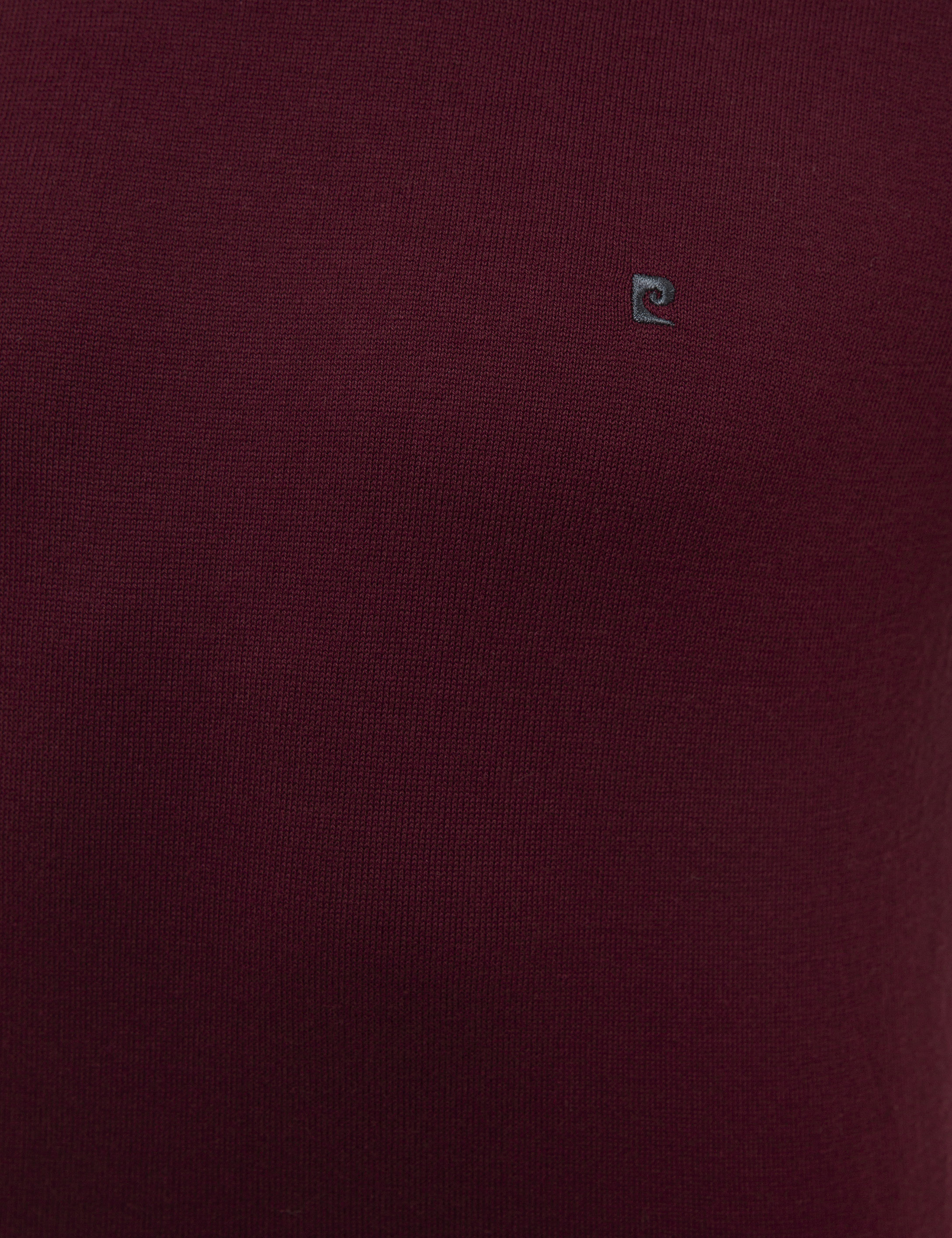 Bordo Slim Fit Yarım Balıkçı Yaka Basic Triko Kazak