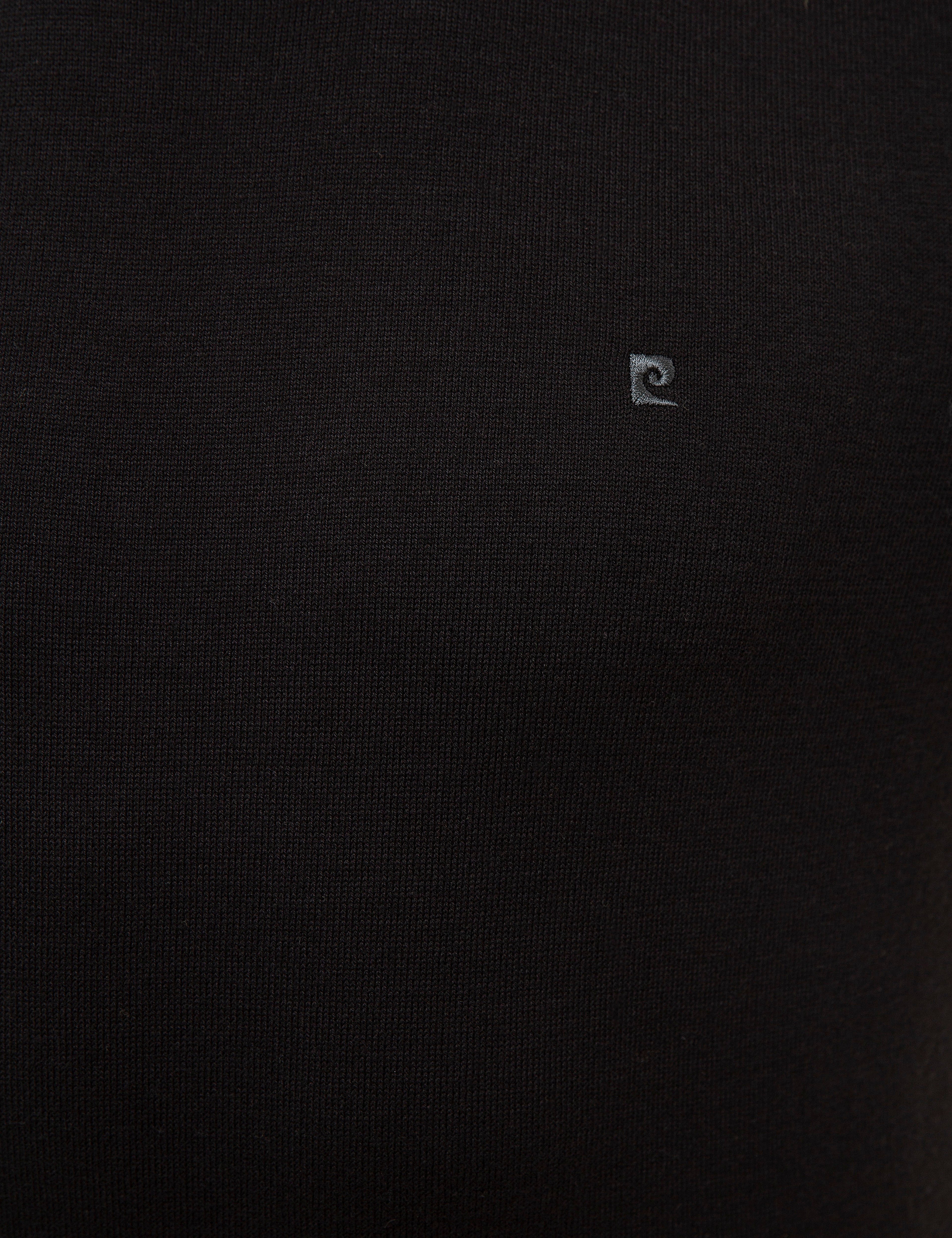 Siyah Slim Fit Bisiklet Yaka Basic Triko Kazak